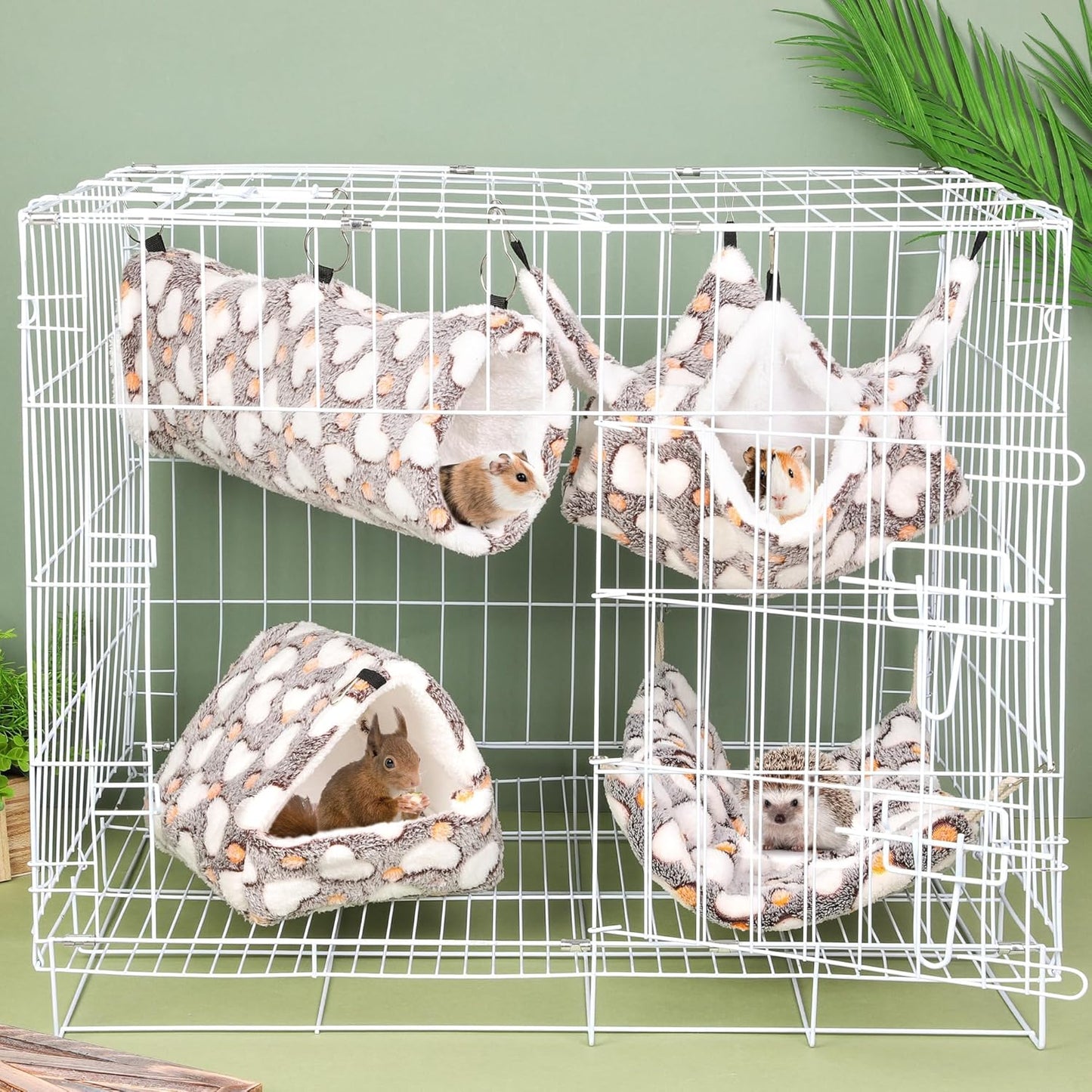 MCEAST 4 Pieces Small Pets Cage Accessories Hanging Hammock Sleeping B
