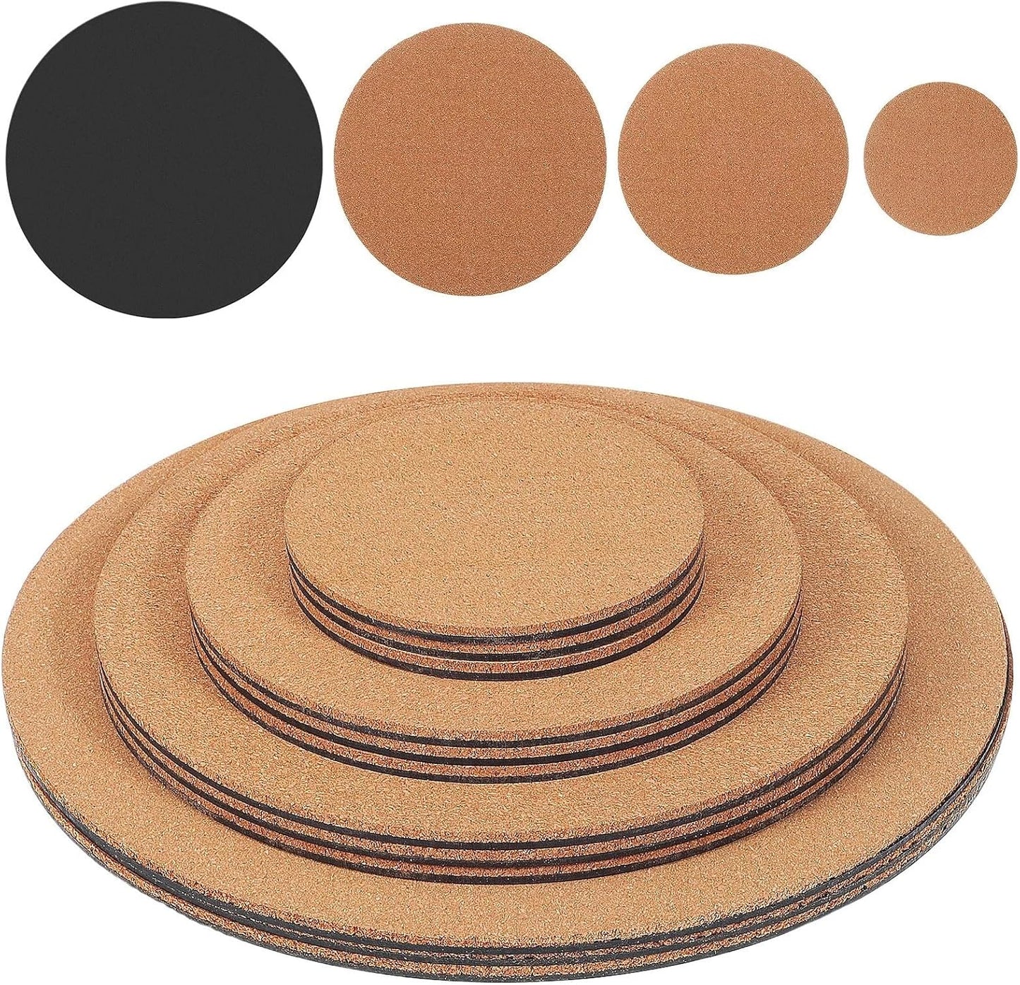 Round Cork Plant Pot Mats Non-Slip Base Coasters Indoor Outdoor Plante
