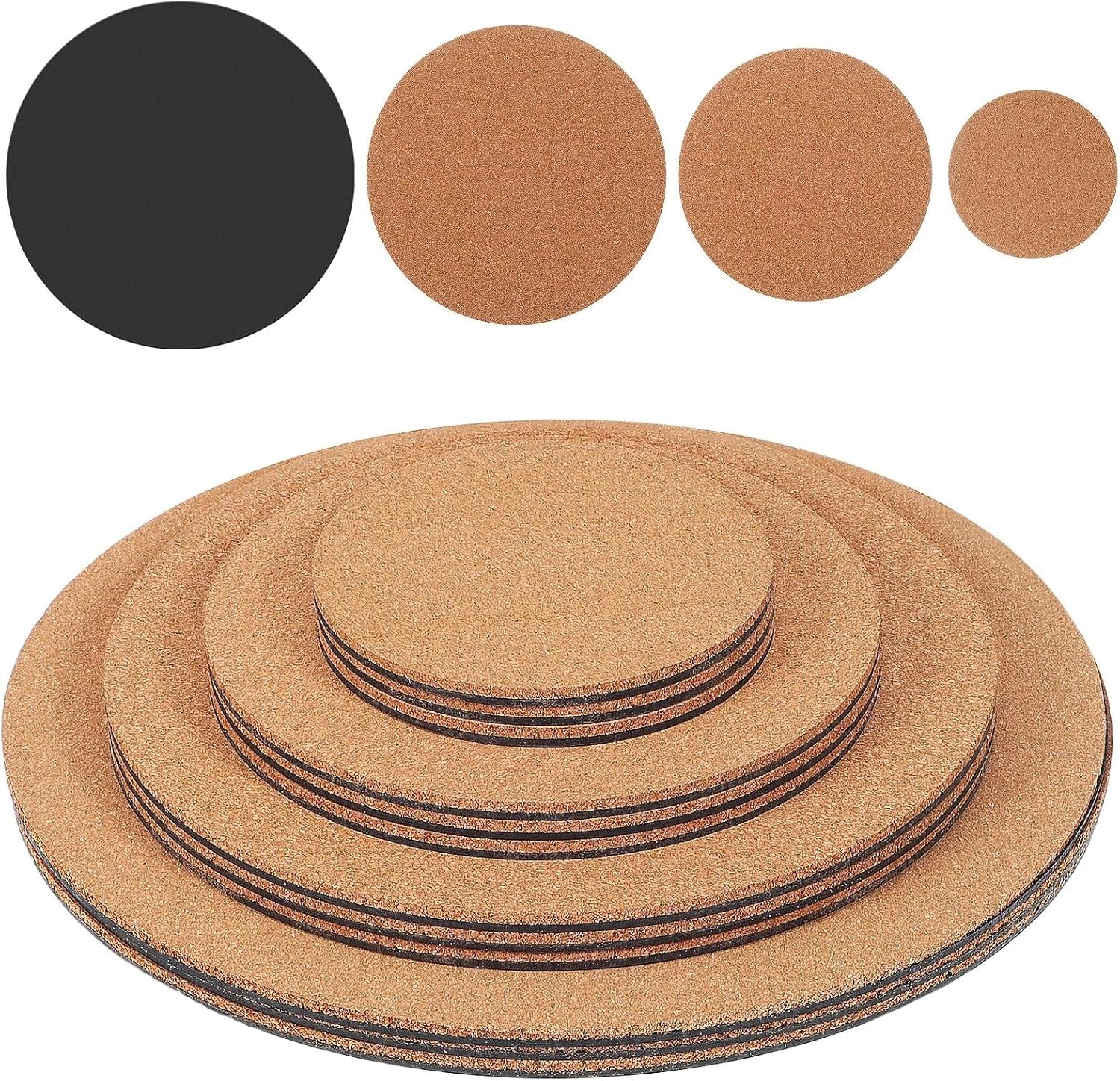 Round Cork Plant Pot Mats Non-Slip Base Coasters Indoor Outdoor Plante