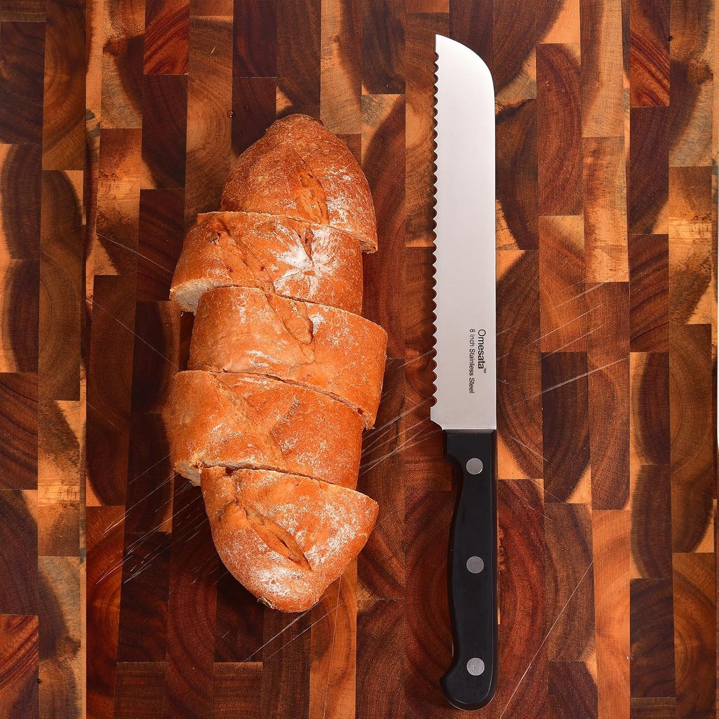 Bread Knife, Serrated 8 inch Bread Knifes for Homemade Bread Sourdough, Blade Razor Sharp and Wavy Edge from Professional Stainless Steel
