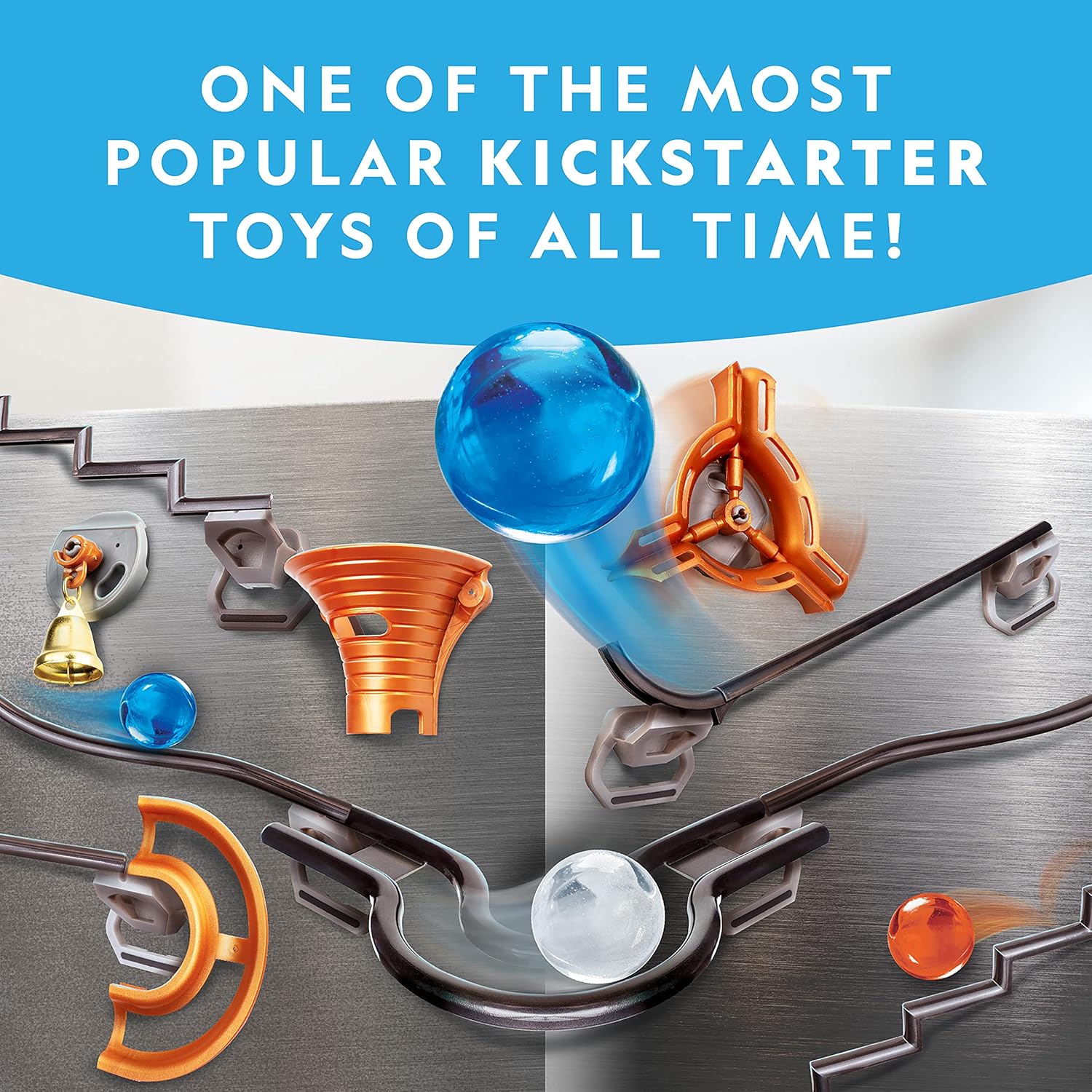 National Geographic Magnetic Marble Run - 75-Piece STEM Building Set f