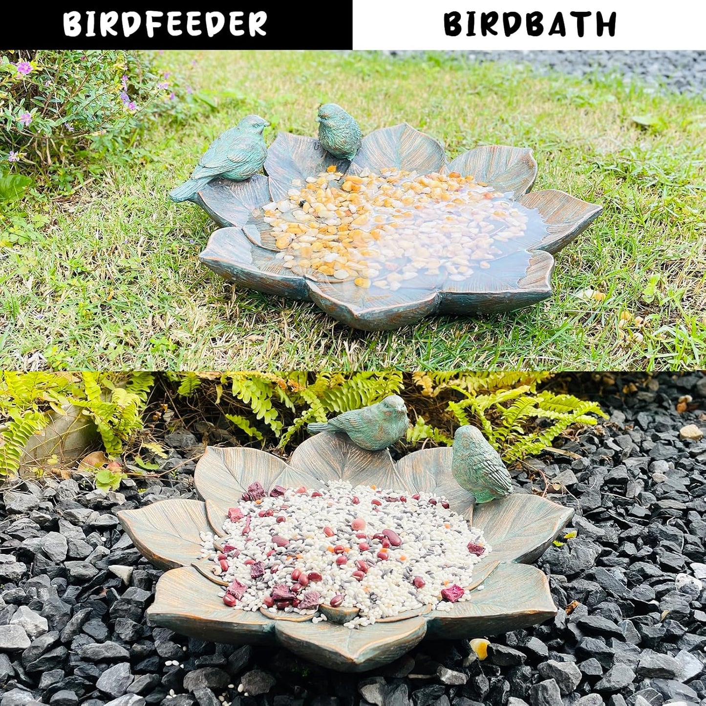 Bird Feeder Wild Bath Bowl Outdoors Antique Outdoor Garden Bird Bath R