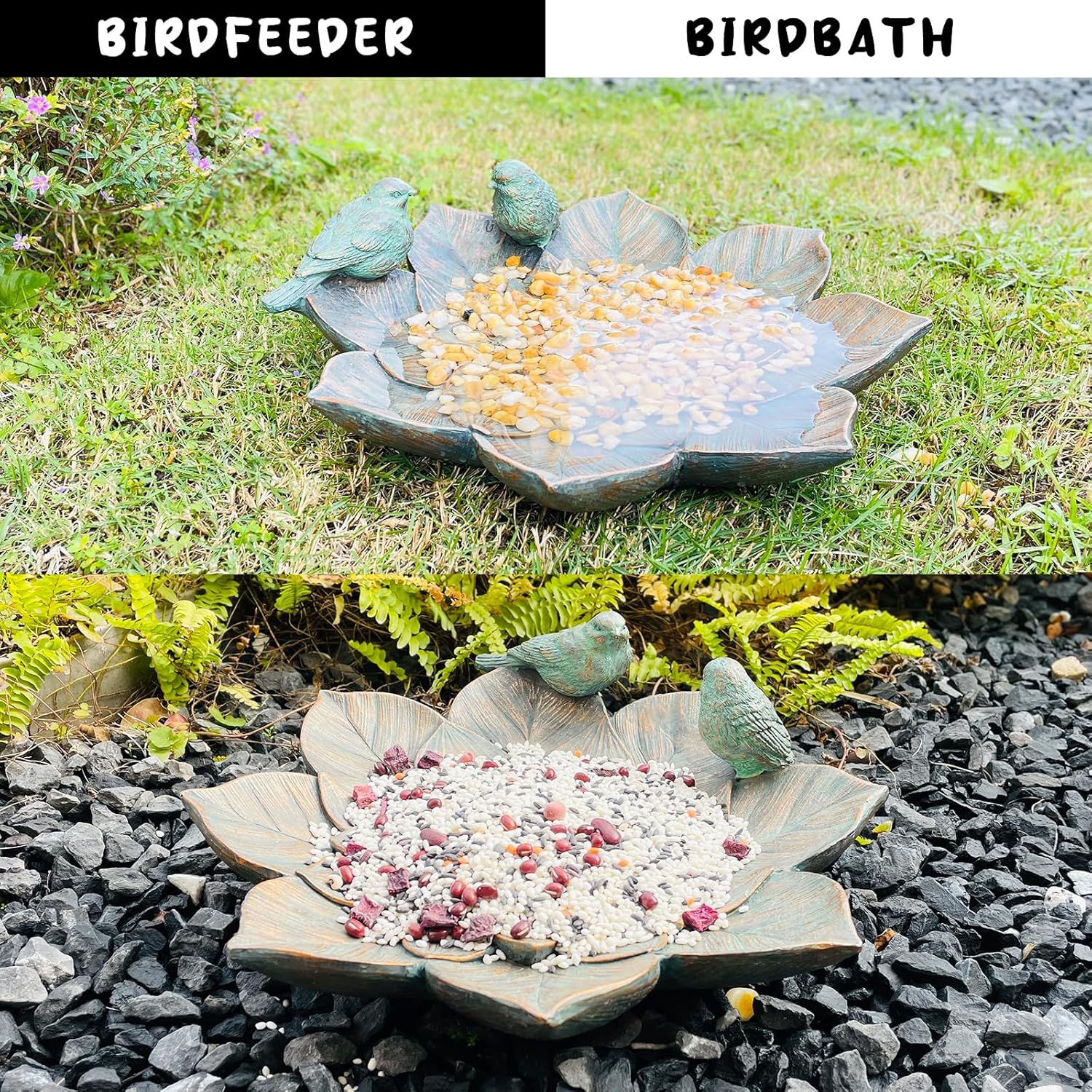 Bird Feeder Wild Bath Bowl Outdoors Antique Outdoor Garden Bird Bath R