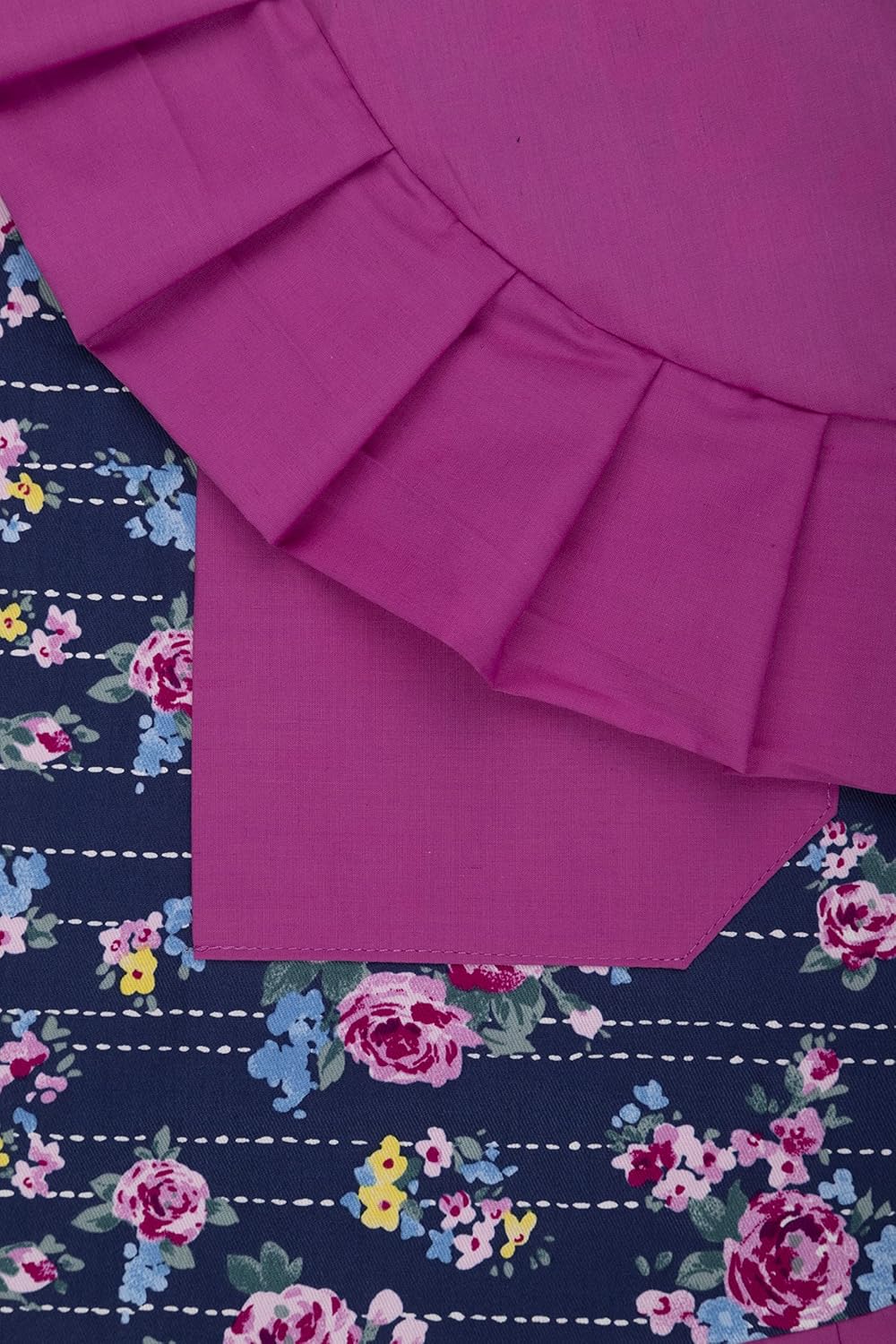 Women's Cotton Floral Apron with Pockets, Adjustable Long Ties for Kit