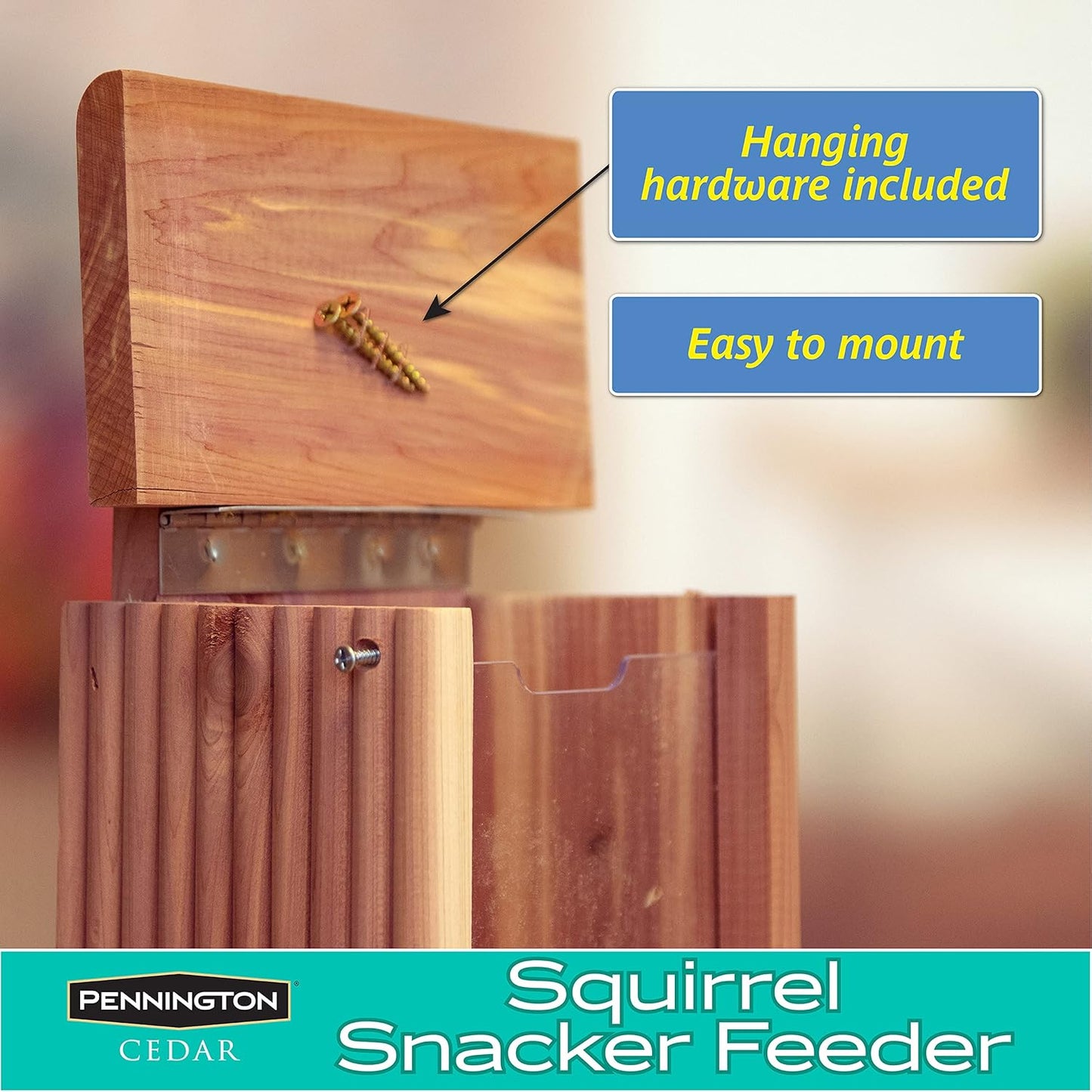 Pennington Cedar Squirrel Snacker Feeder, 2.75 LB Capacity