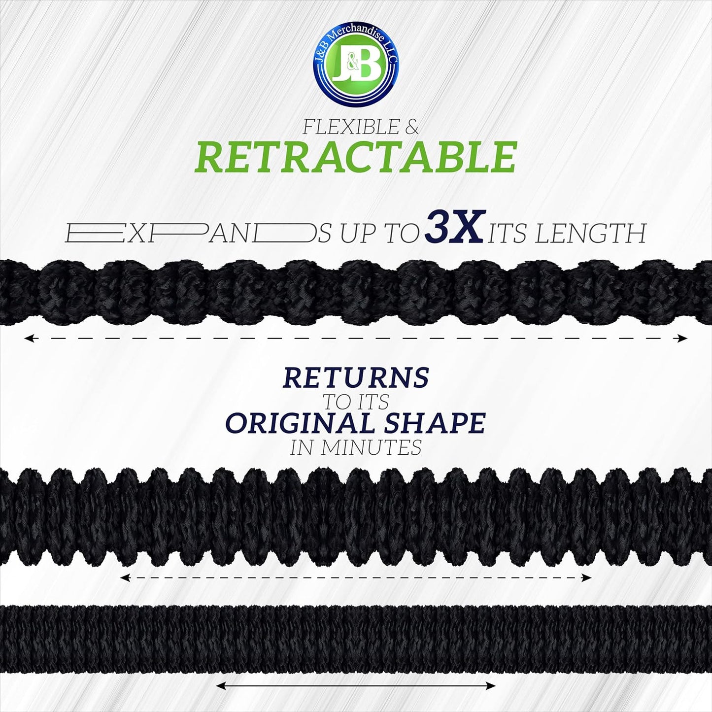 J&B XpandaHose 100ft Expandable Garden Hose – Ultra-Strong 3750D, 4-La