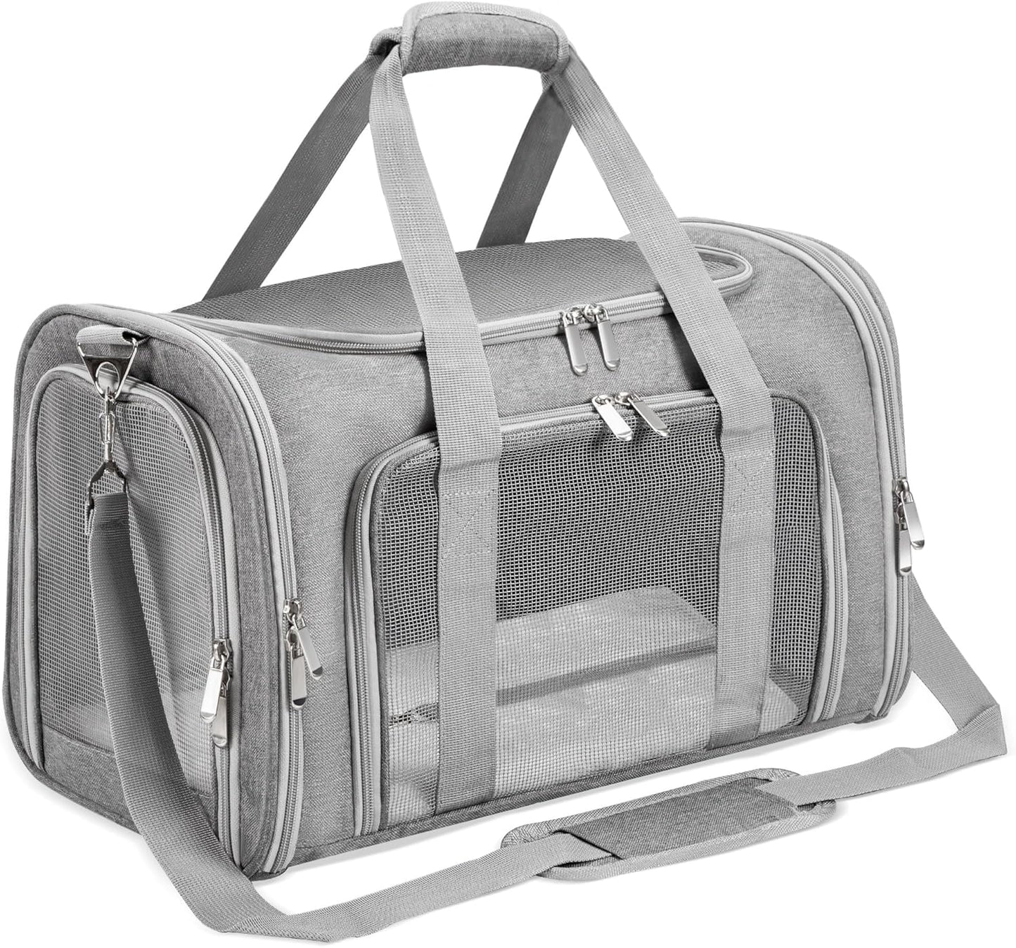 Soft-Sided Cat/Dog/Pet Carrier, Collapsible Pets Travel Carriers for B