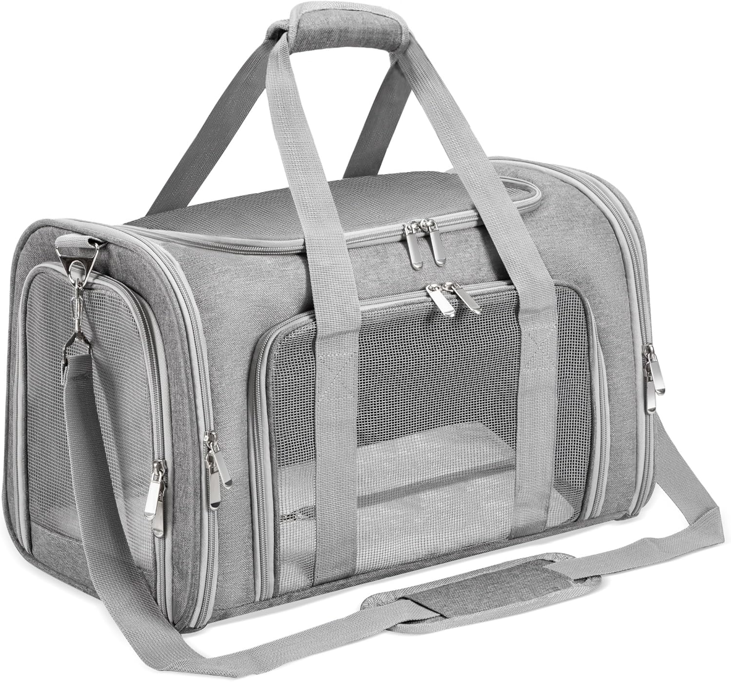 Soft-Sided Cat/Dog/Pet Carrier, Collapsible Pets Travel Carriers for B