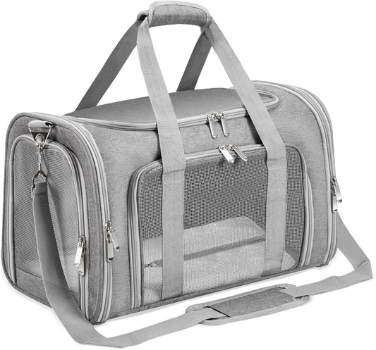 Soft-Sided Cat/Dog/Pet Carrier, Collapsible Pets Travel Carriers for B