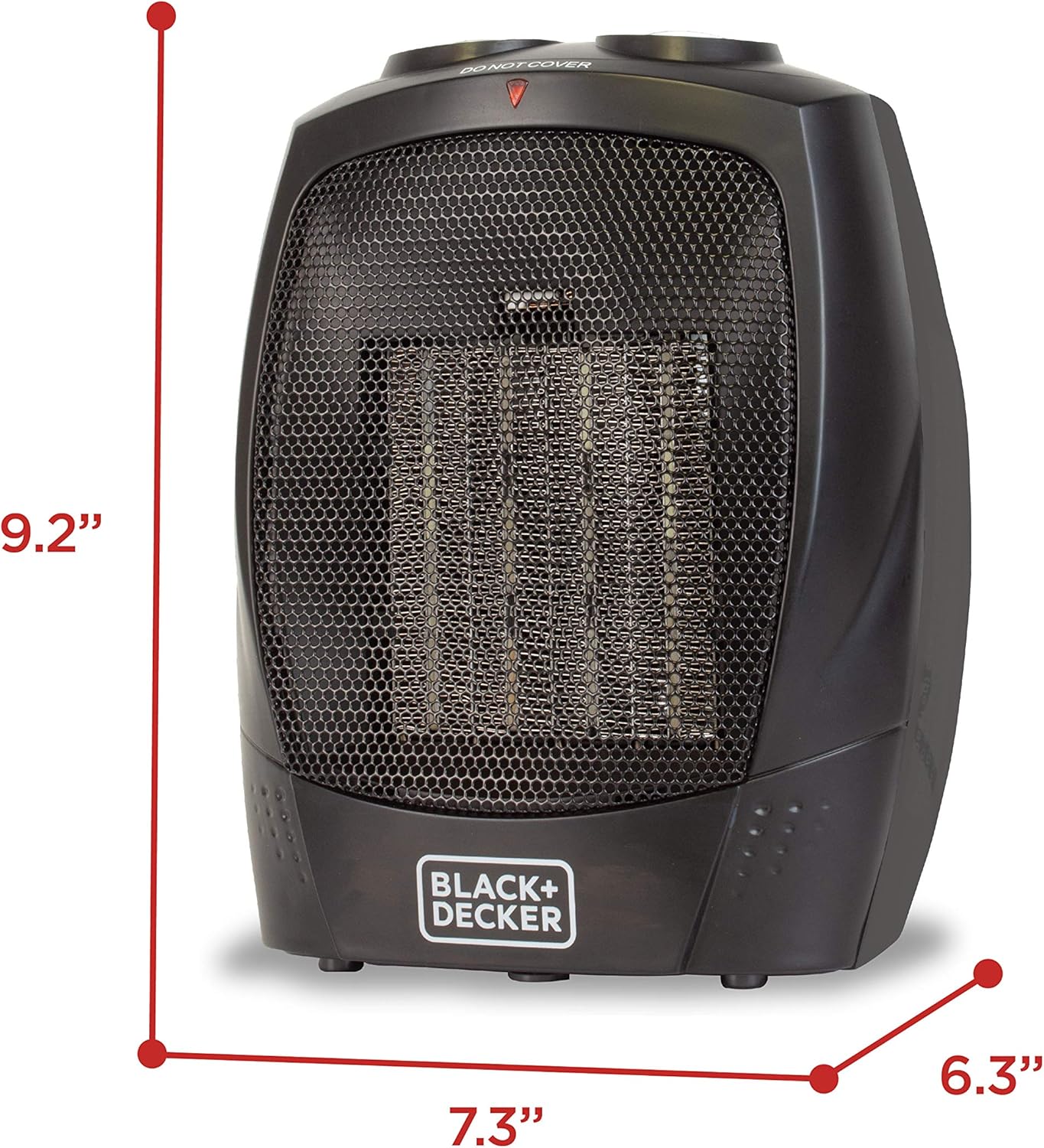BLACK+DECKER Personal Ceramic Heater, Space Heater for Office Desk, Home Office & Personal Use Desk, 2 Heat & Fan Only Settings, Adjustable Thermostat, BHDC201, Black