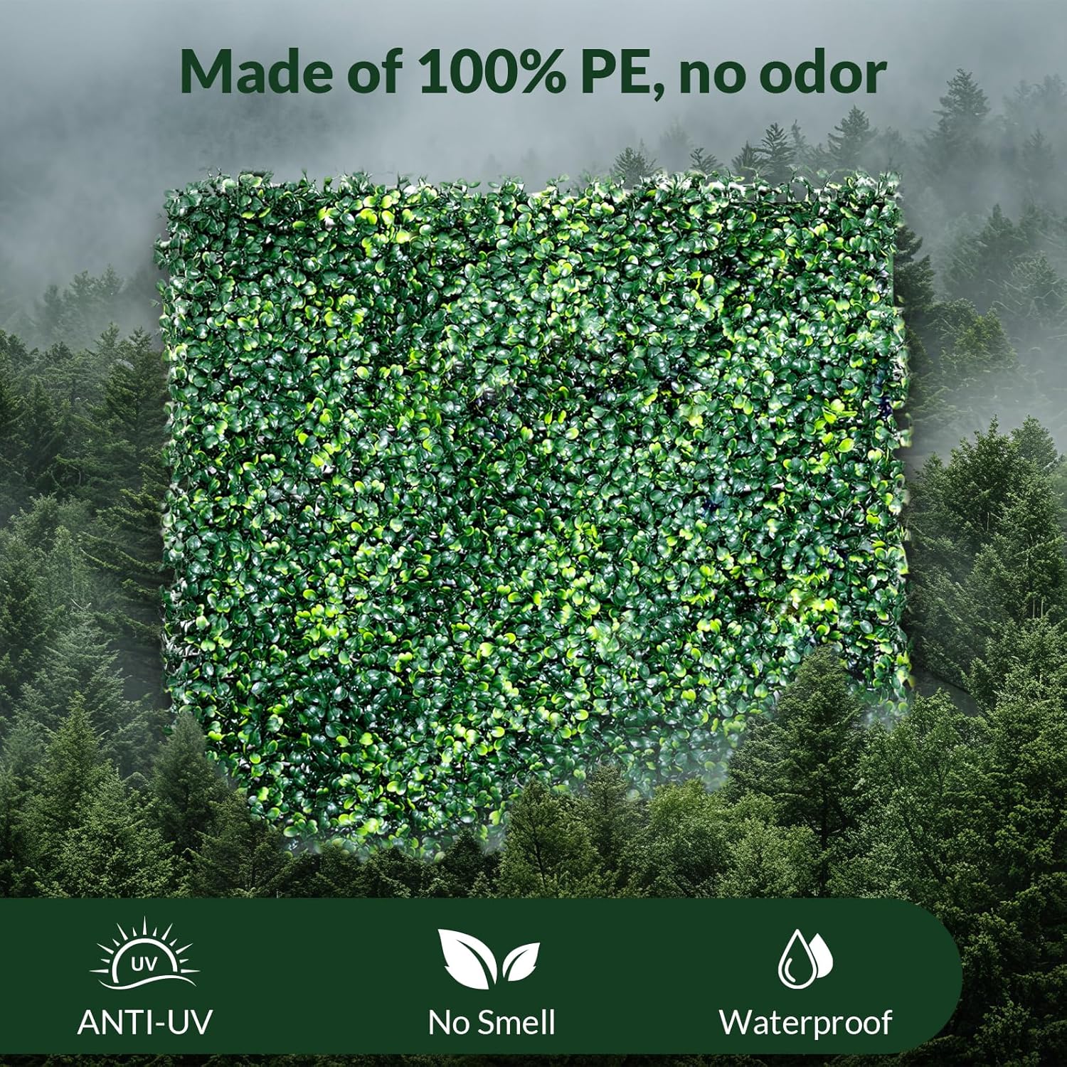 Artificial Grass Wall Panel Backdrop, 24PCS 10"x10" Artificial Boxwood