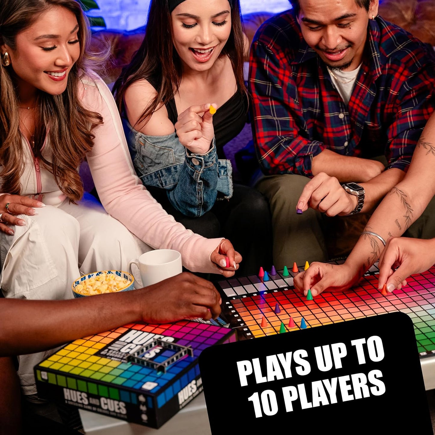 HUES and CUES - Vibrant Color Guessing Board Game for 3-10 Players Age