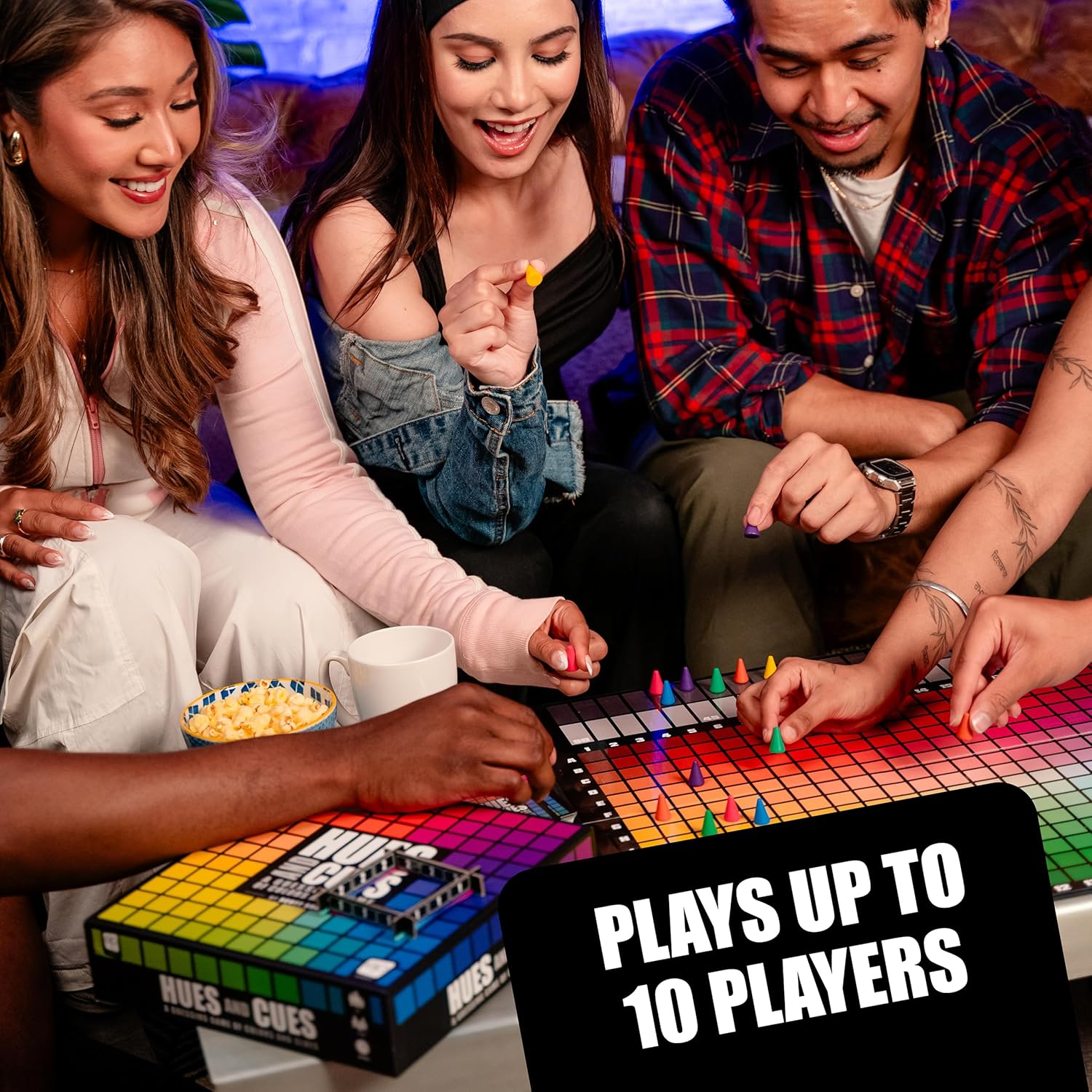 HUES and CUES - Vibrant Color Guessing Board Game for 3-10 Players Age