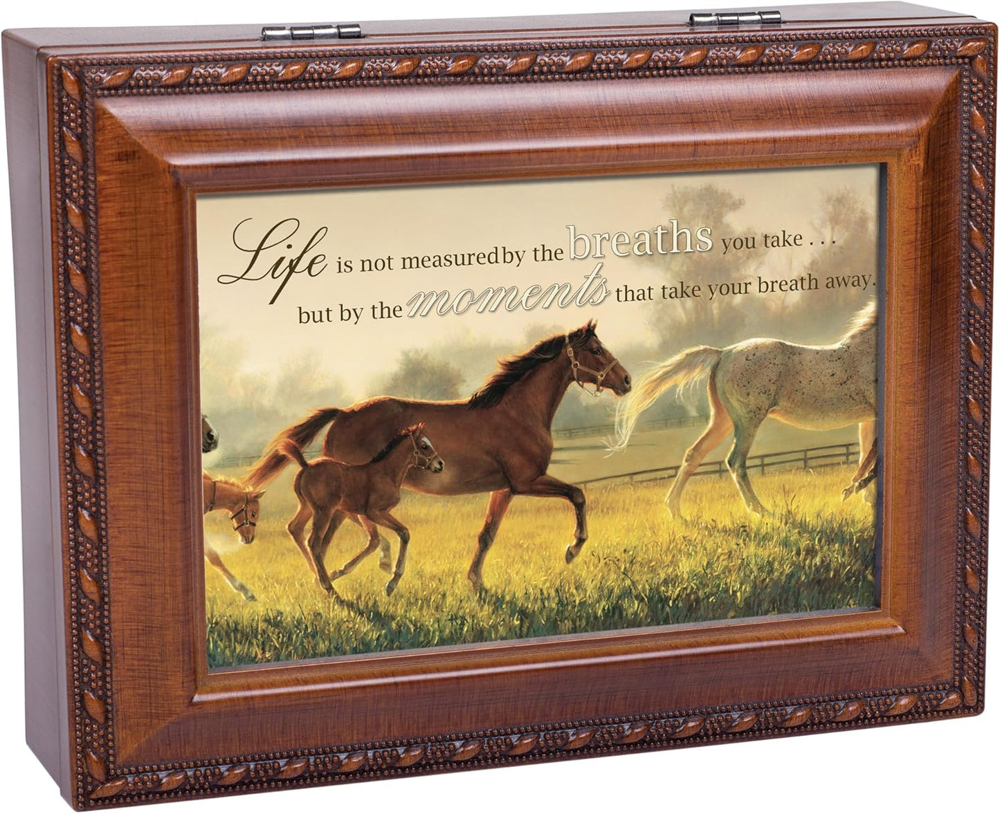 Cottage Garden Life Measured by Moments Woodgrain Rope Trim Jewelry Mu