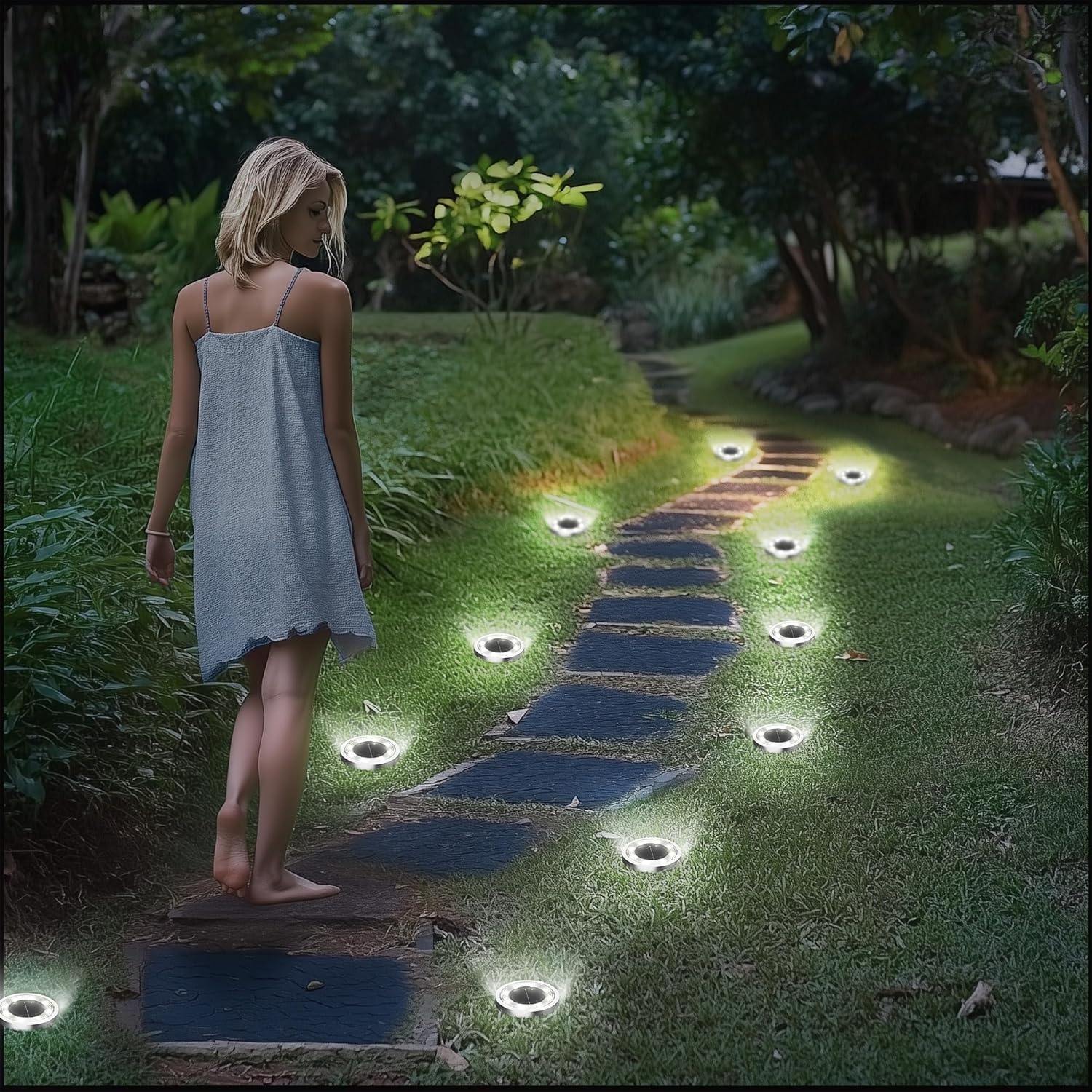 INCX Solar Ground Lights,16 Pack Solar Lights Outdoor Waterproof, Sola