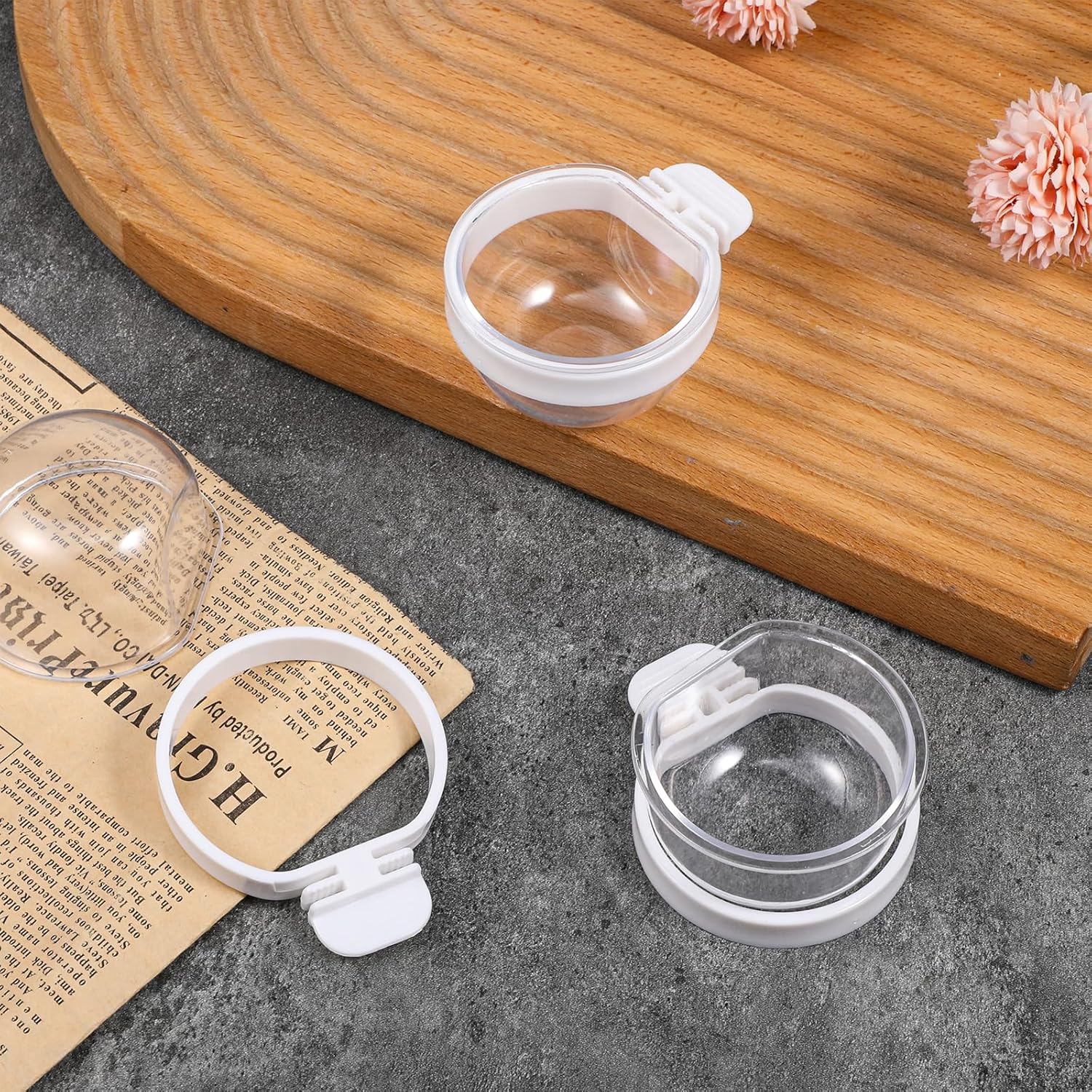 4 Pack Detachable Transparent Bowl, Bird Food Bowl, Plastic Food Cup, 