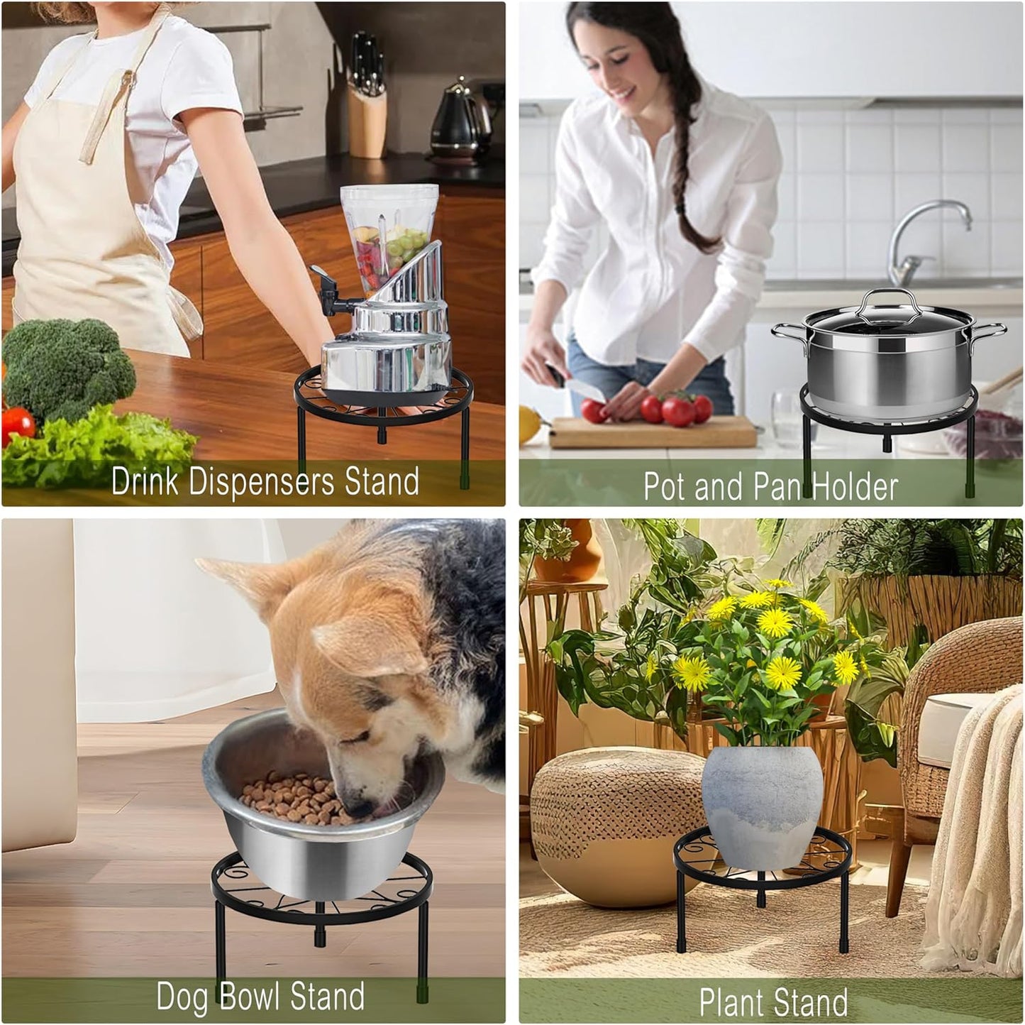 CADANI 5 Pack Metal Plant Stands for Outdoor Indoor, Anti-Rust Iron Fl