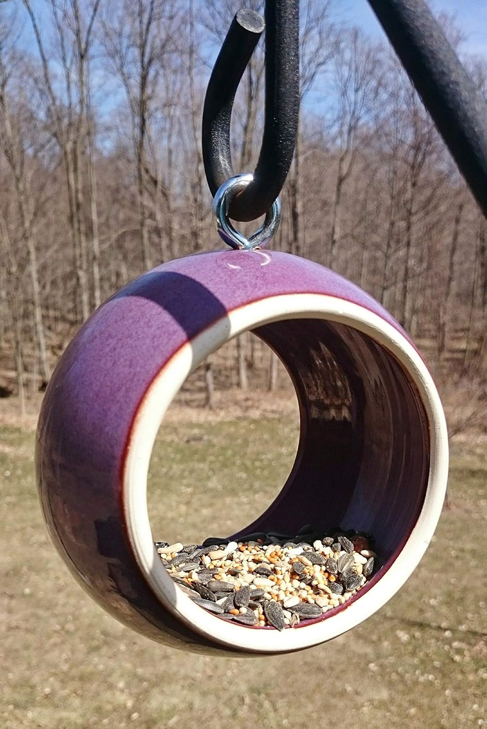 Bird Feeder, Large 7 inch Handmade Modern Birdfeeder, Ceramic Pottery