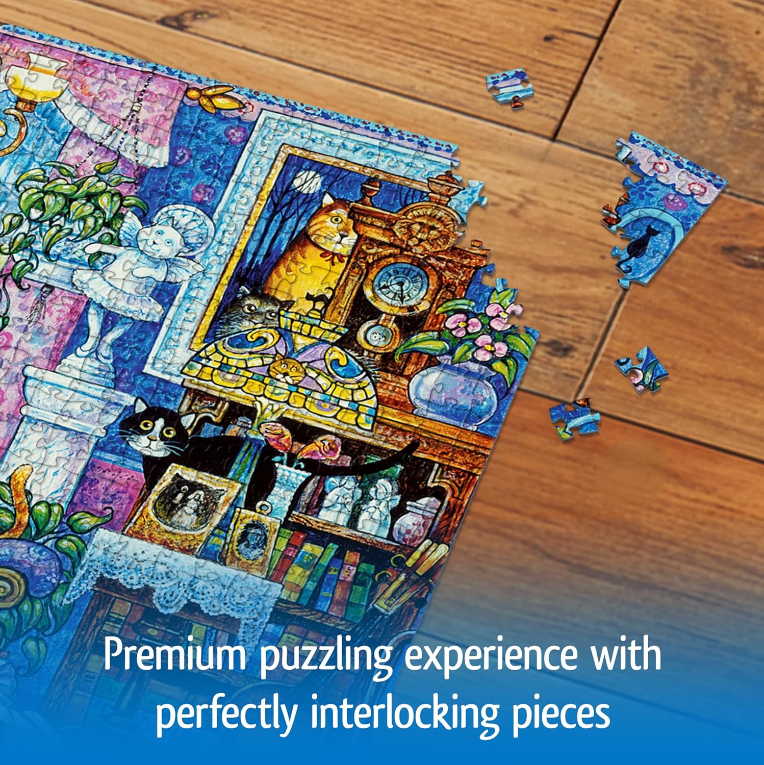 Wonder Forge Cats in The Blue Room 1000 Piece Jigsaw Puzzle for Adults