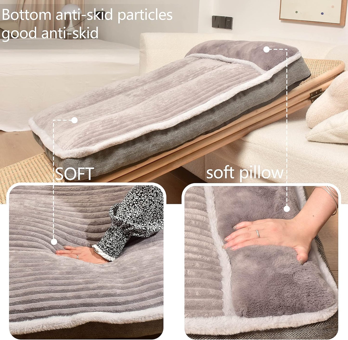 WINDRACING Large Dog Bed with Pillow for Crate Kennel, Sofa Dog Bed, S