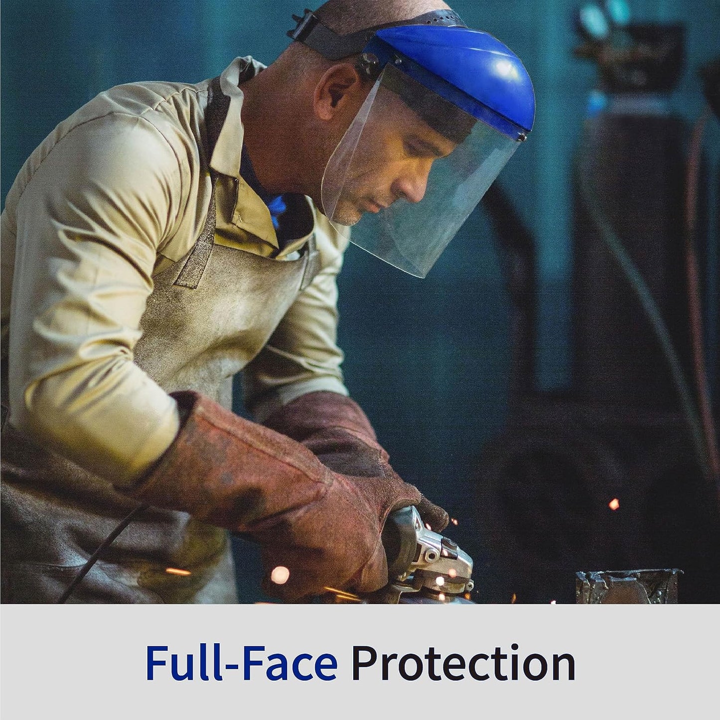 Blue Eagle Full Face Impact Resistant Safety Faceshield (B1BL+FC48) | 