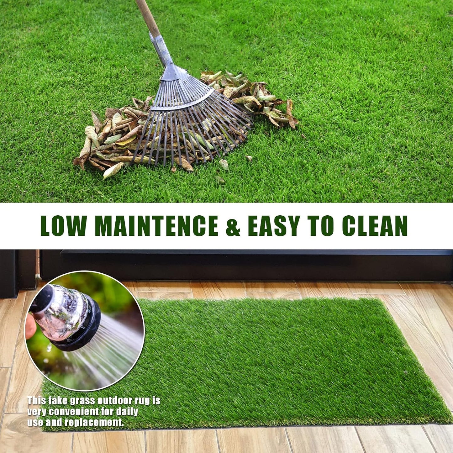 1.38" Artificial Turf Grass,4FT x 6FT Fake Grass Rug Indoor Outdoor,Realistic High-Density Sturdy Artificial Turf Carpet for Dogs Pets Garden Lawn Landscape