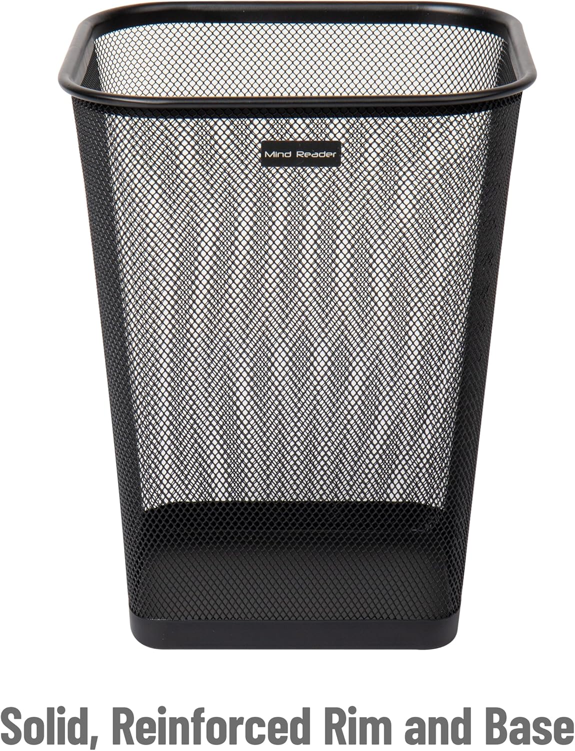 Mind Reader Mesh Trash Can, Waste Paper Basket, Square, Office, Metal 