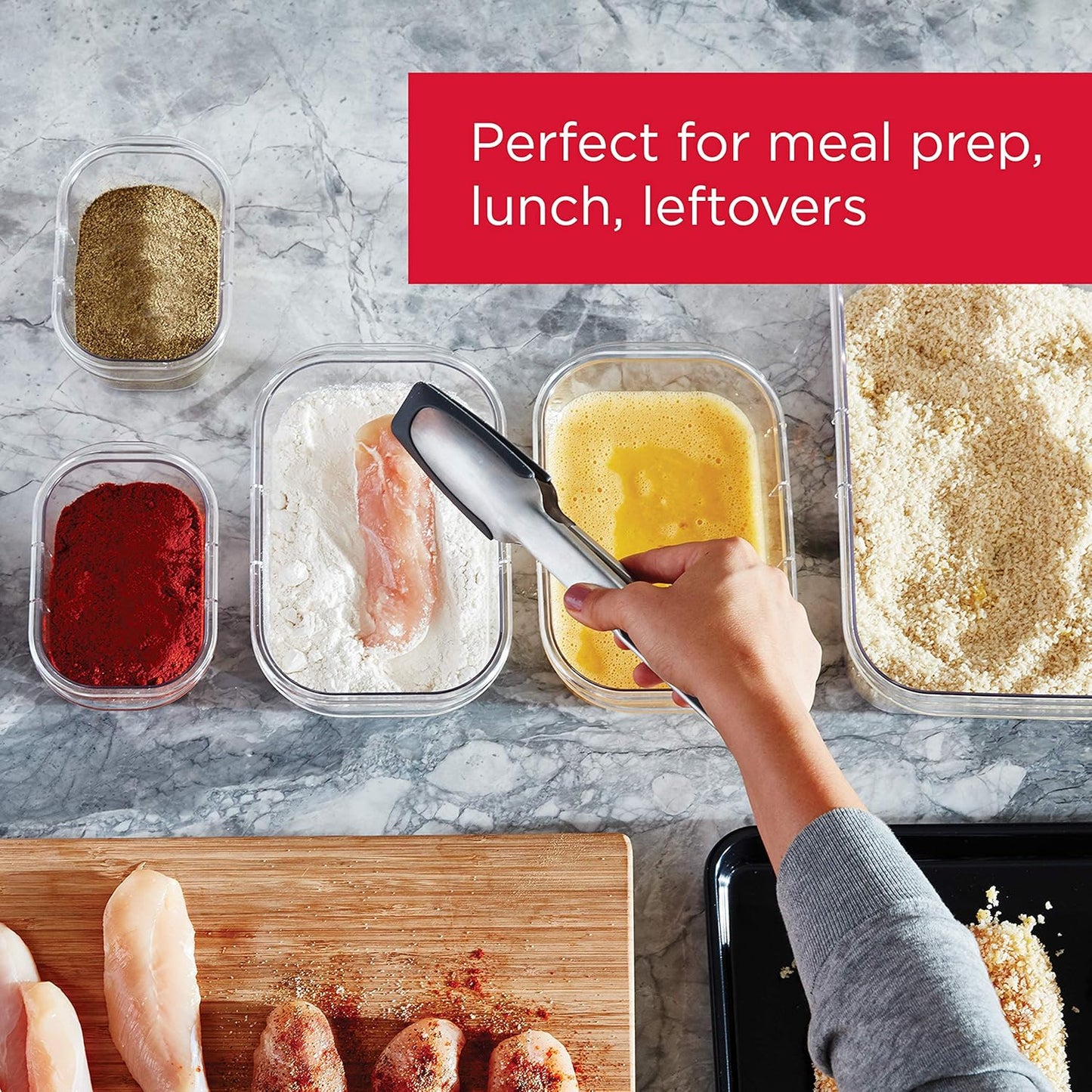 Rubbermaid Brilliance BPA-Free Food Storage Containers with Lids, Airt
