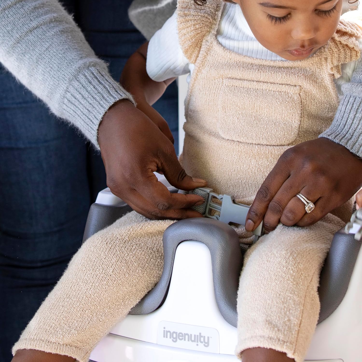 Ingenuity Baby Base 2-in-1 Booster Feeding and Floor Seat with Self-St