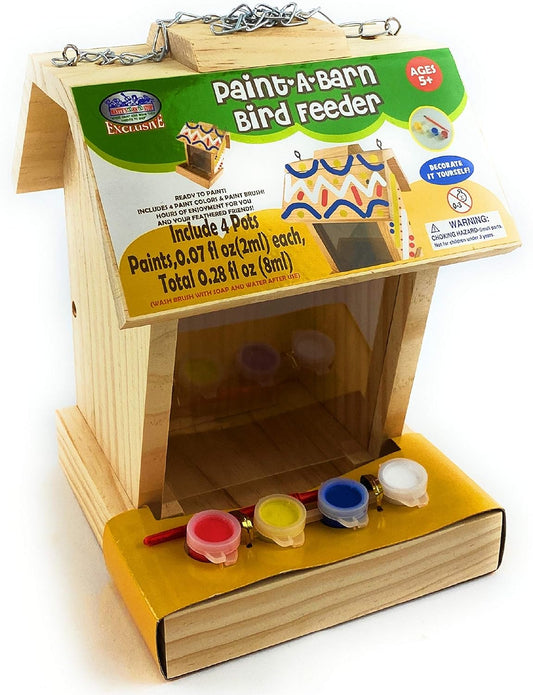 Mɑtty's Toy Stop Paint Your Own Deluxe Large 9" Wooden Bird Feeder (In