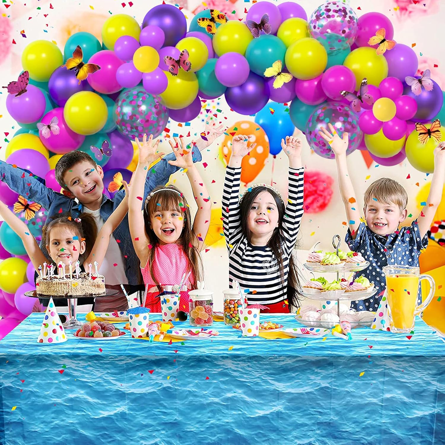 Pink Blue Purple Balloon, 60 Pcs 12 Inches Hot Pink Metallic Purple Te