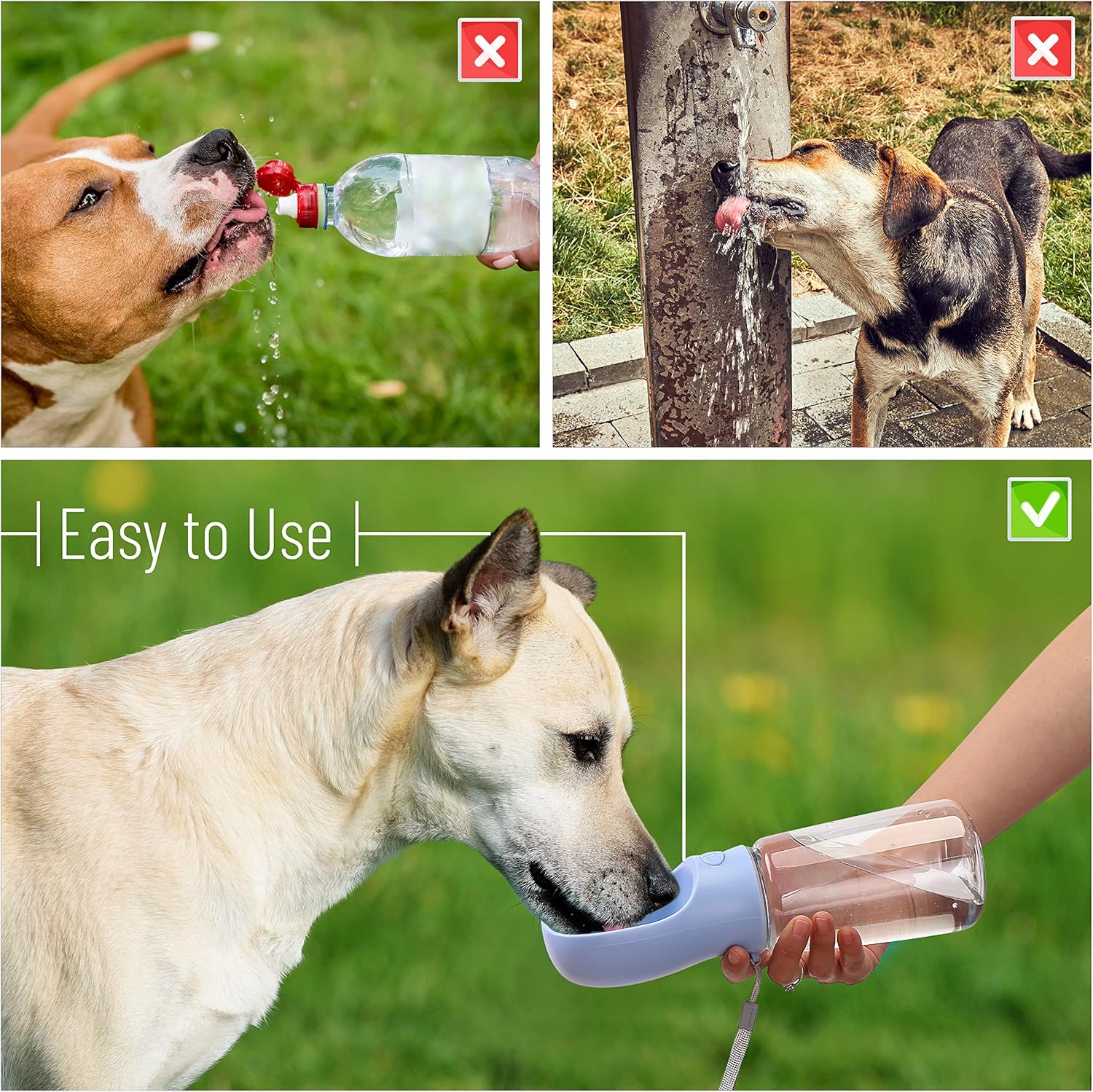 Mr. Pen Portable Dog Water Bottle - 19oz, Blue, Travel & Dispenser for