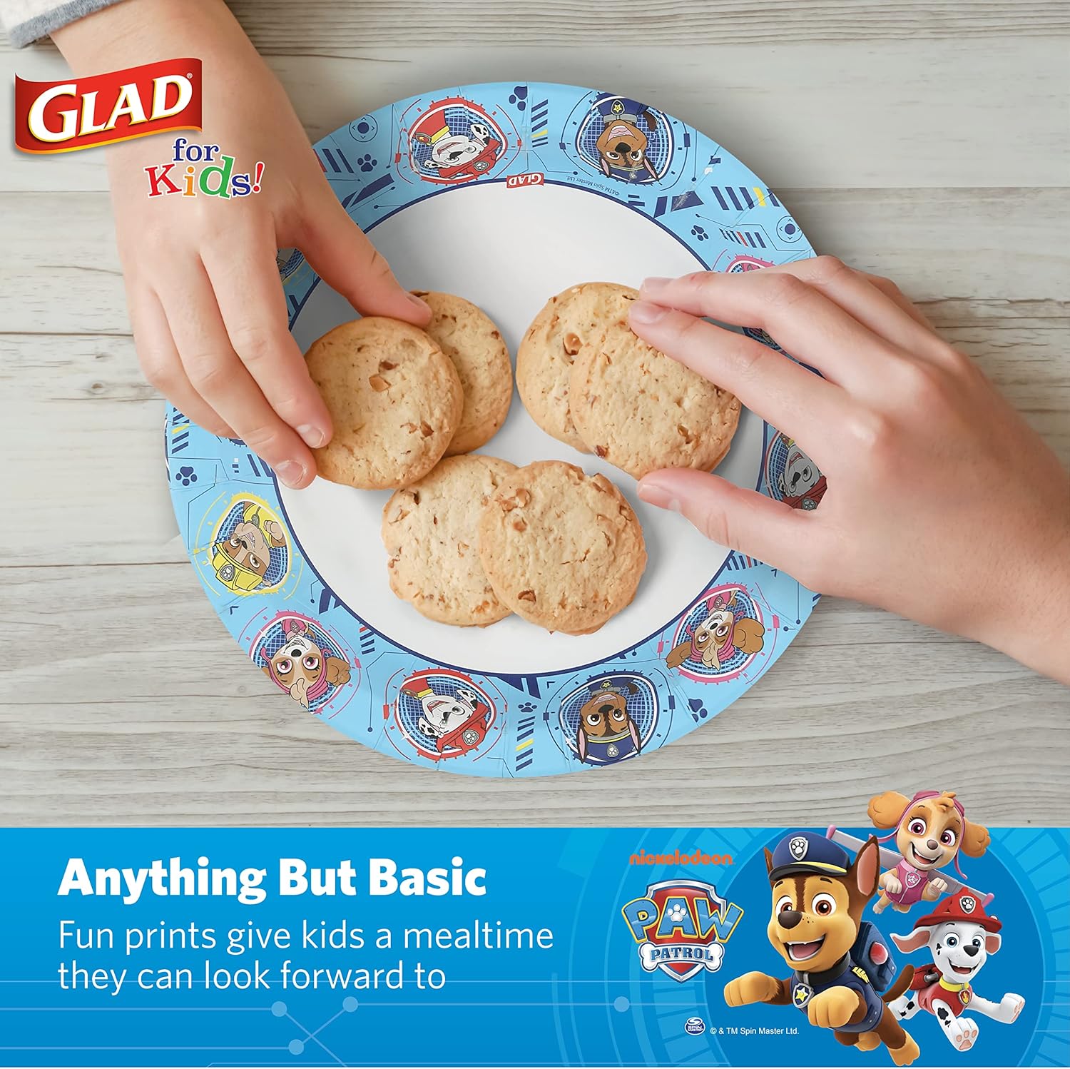 Glad for Kids Paw Patrol Disposable Paper Plates, Heavy Duty Soak Proo