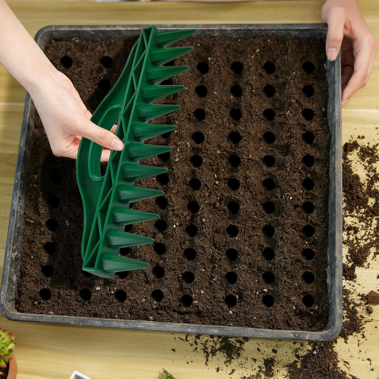 The Row Seeder by Seeding Square – Handheld Garden Tool for Precise Se