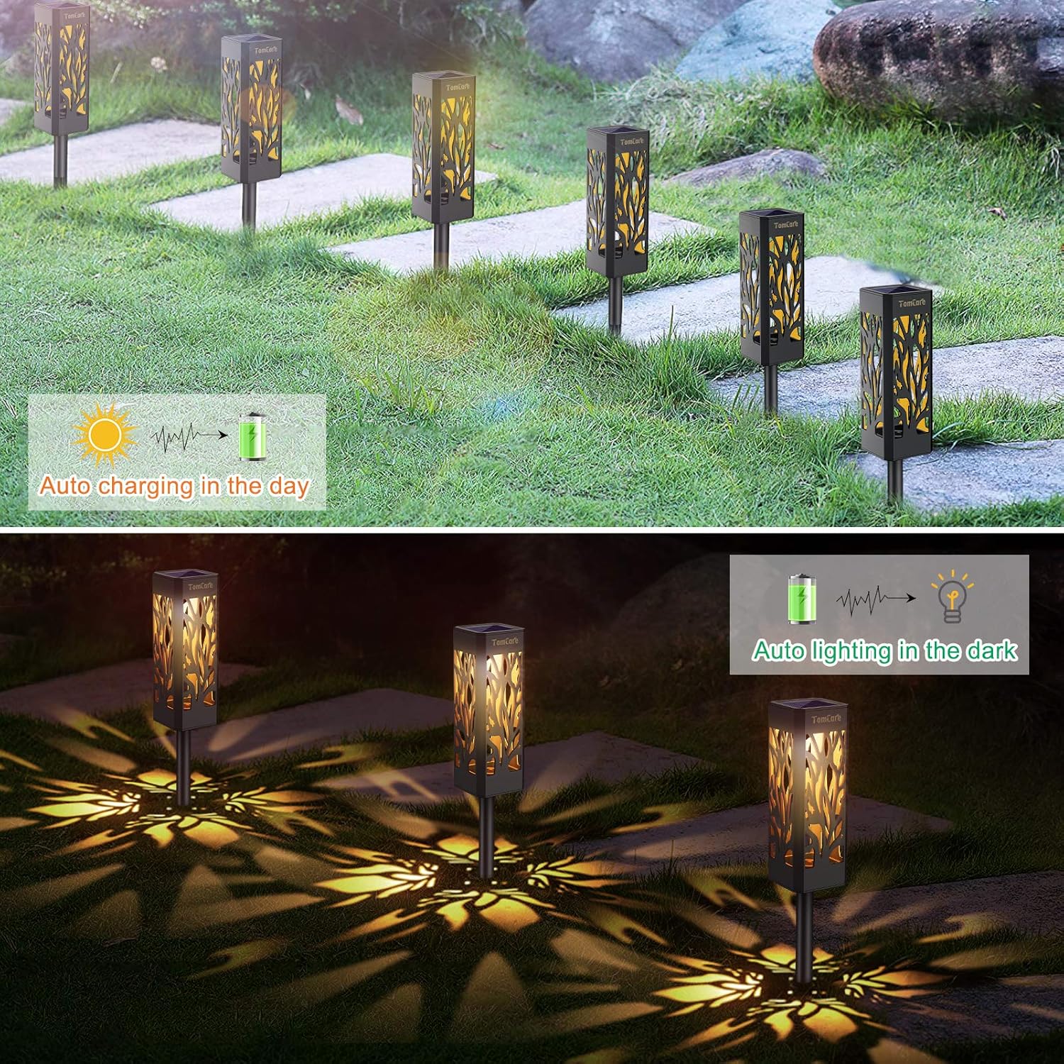 TomCare Solar Lights Outdoor Upgraded Bright Solar Pathway Lights Bigg
