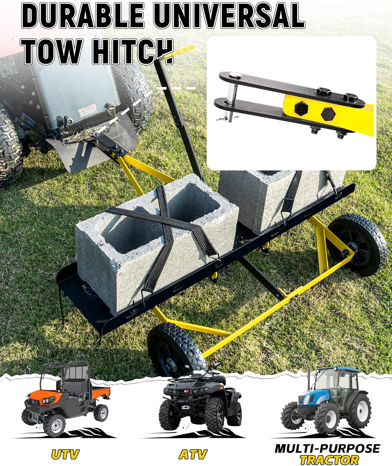 48 Inch Tow Behind Dethatcher, Pull Behind Lawn Dethatcher with 24 Spr