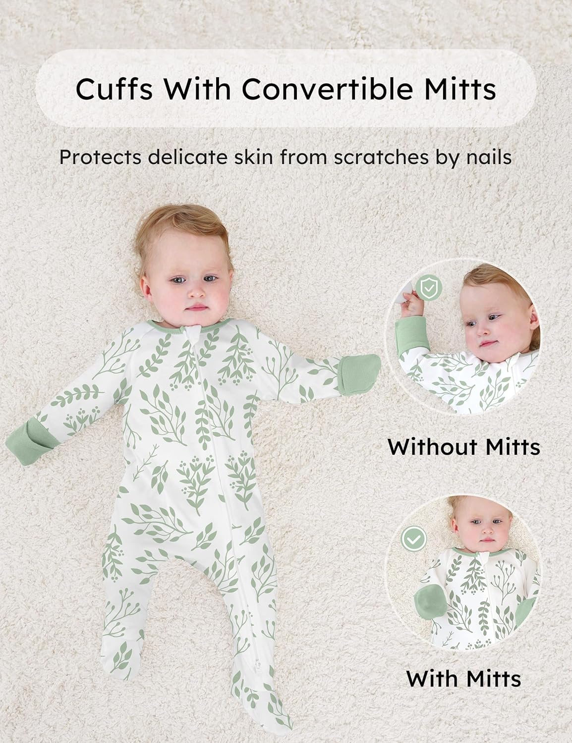Yoofoss Baby Pajamas 100% Organic Cotton Baby Sleepers for Newborn 0-3