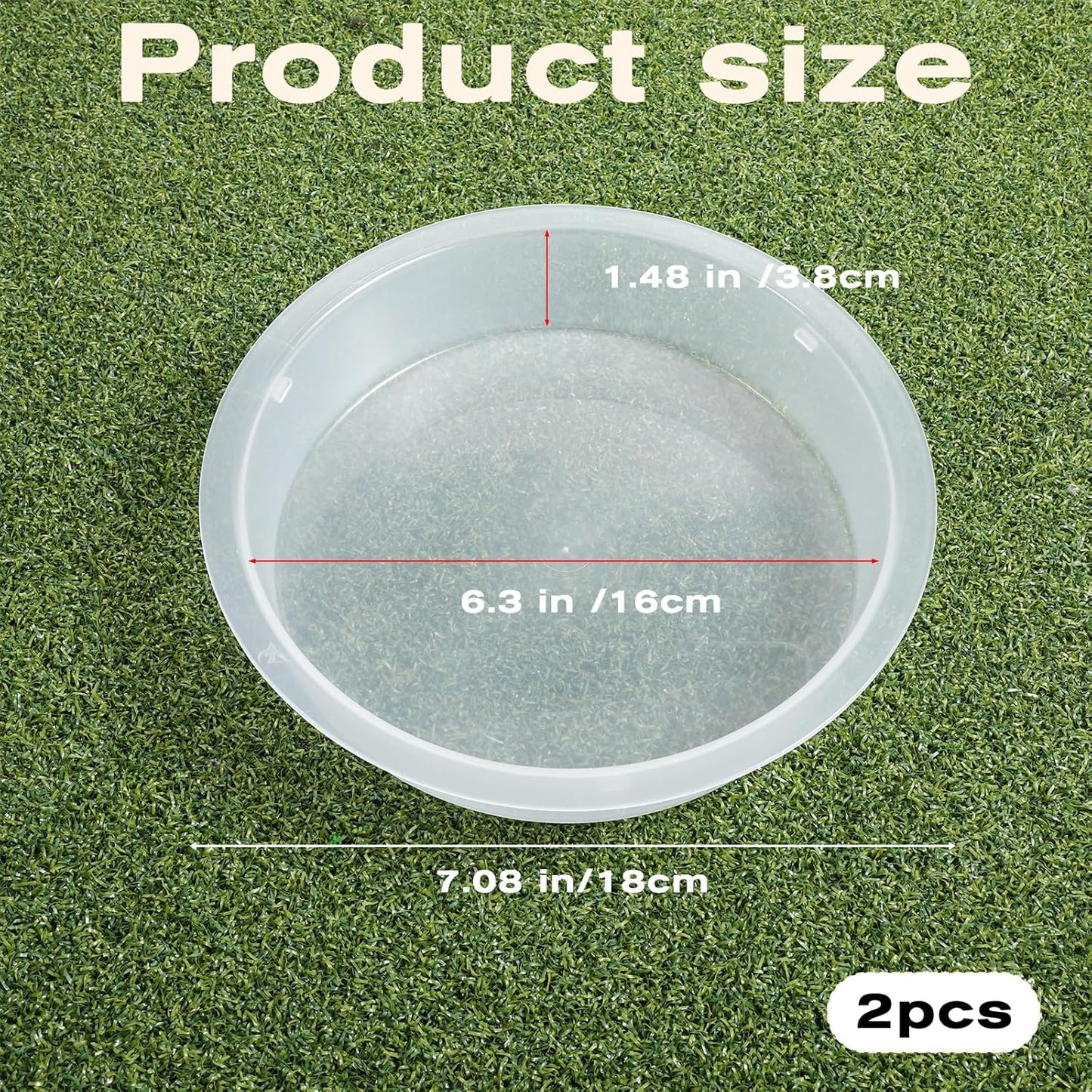 2 Pcs Plastic Round Bird Feeders Water Bowls Birdbath Water Dish Wild Birds Seed Feeder Tray Replacement Feeding Station Bath Tray Accessories Perfect for attracting Birds(White)