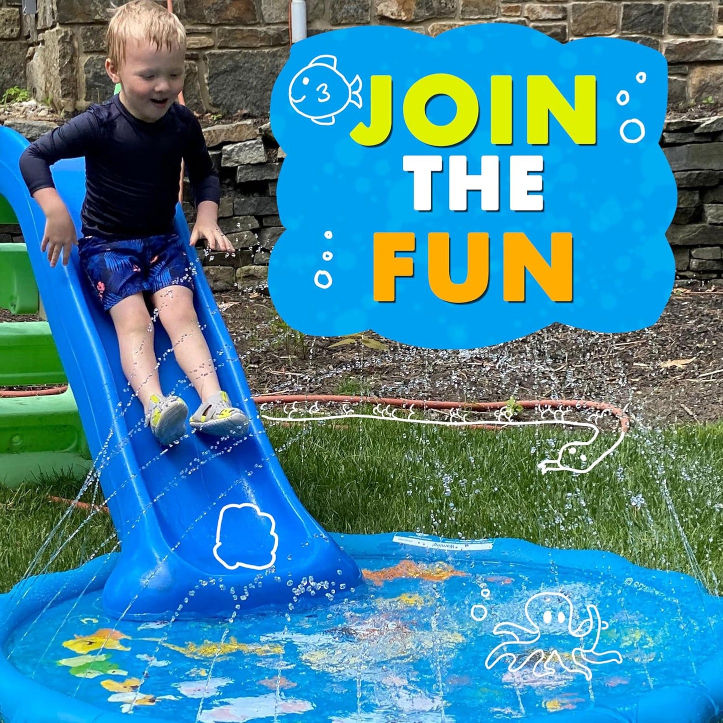 SplashEZ 3-in-1 Splash Pad, Sprinkler for Kids & Baby Pool for Learnin