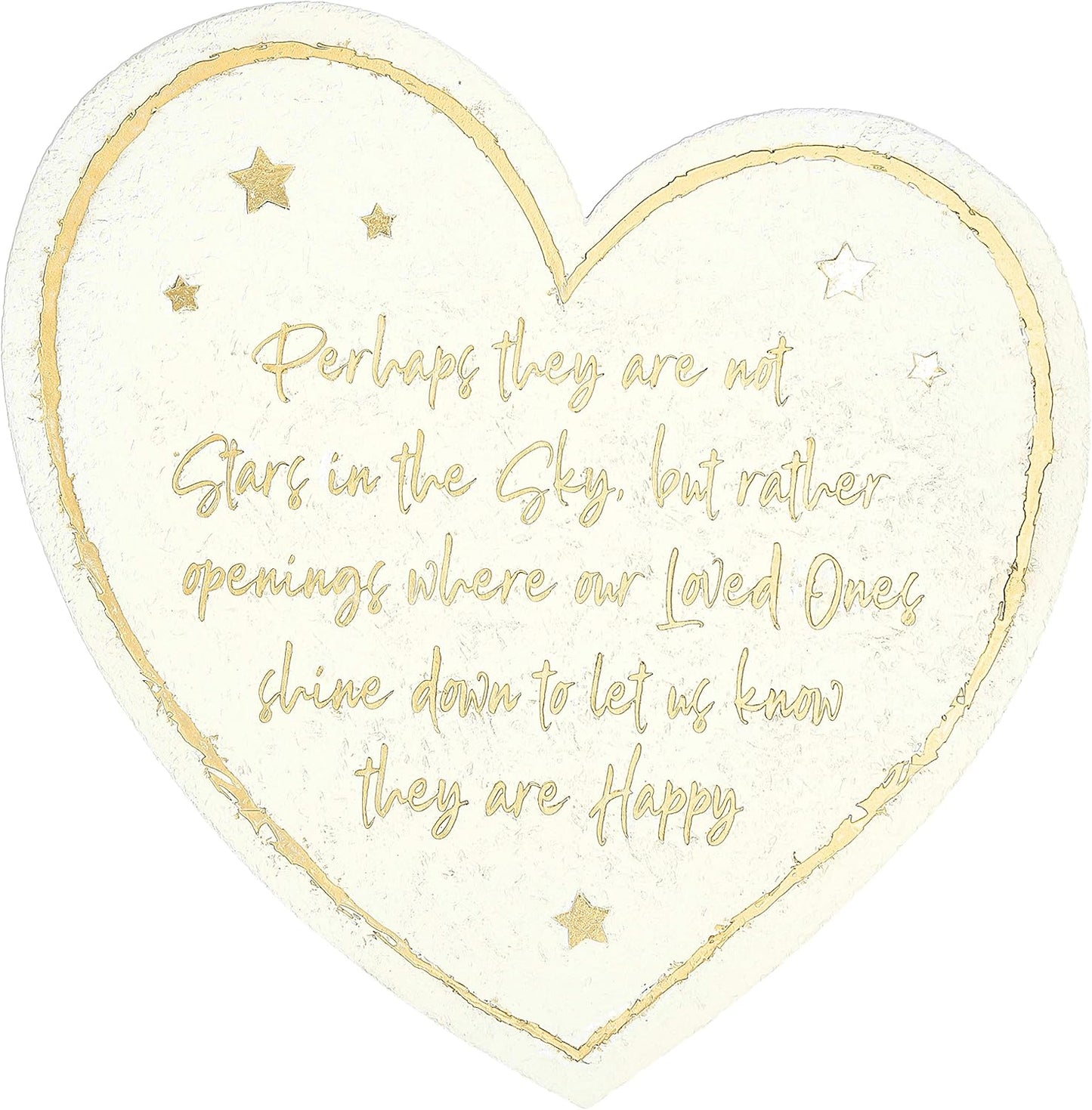 Pavilion Gift Company - Stars in The Sky - 11 Inch Heart Shaped Memorial Resin Garden Stone