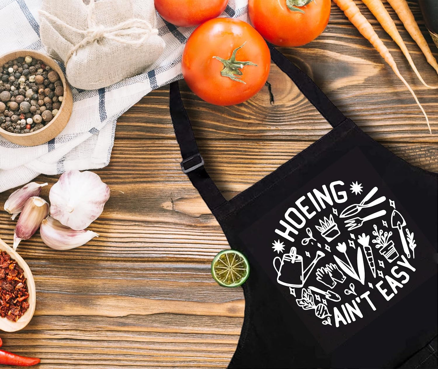 Plant Lover Gifts, Easily Distracted by Plants Gardening Apron for Women with Pockets, Plant Lady Mom Gifts
