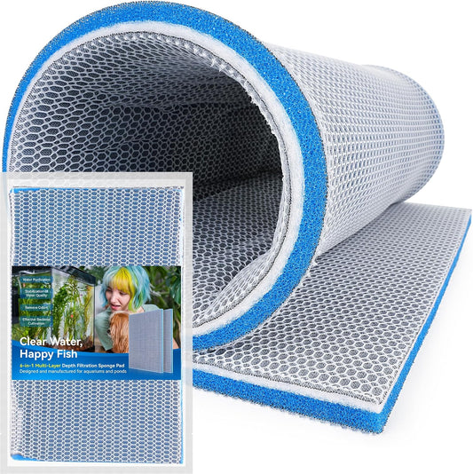 Borlech 8-Layer Fast-Acting Aquarium Filter Pad - Cut-to-Size Aquarium