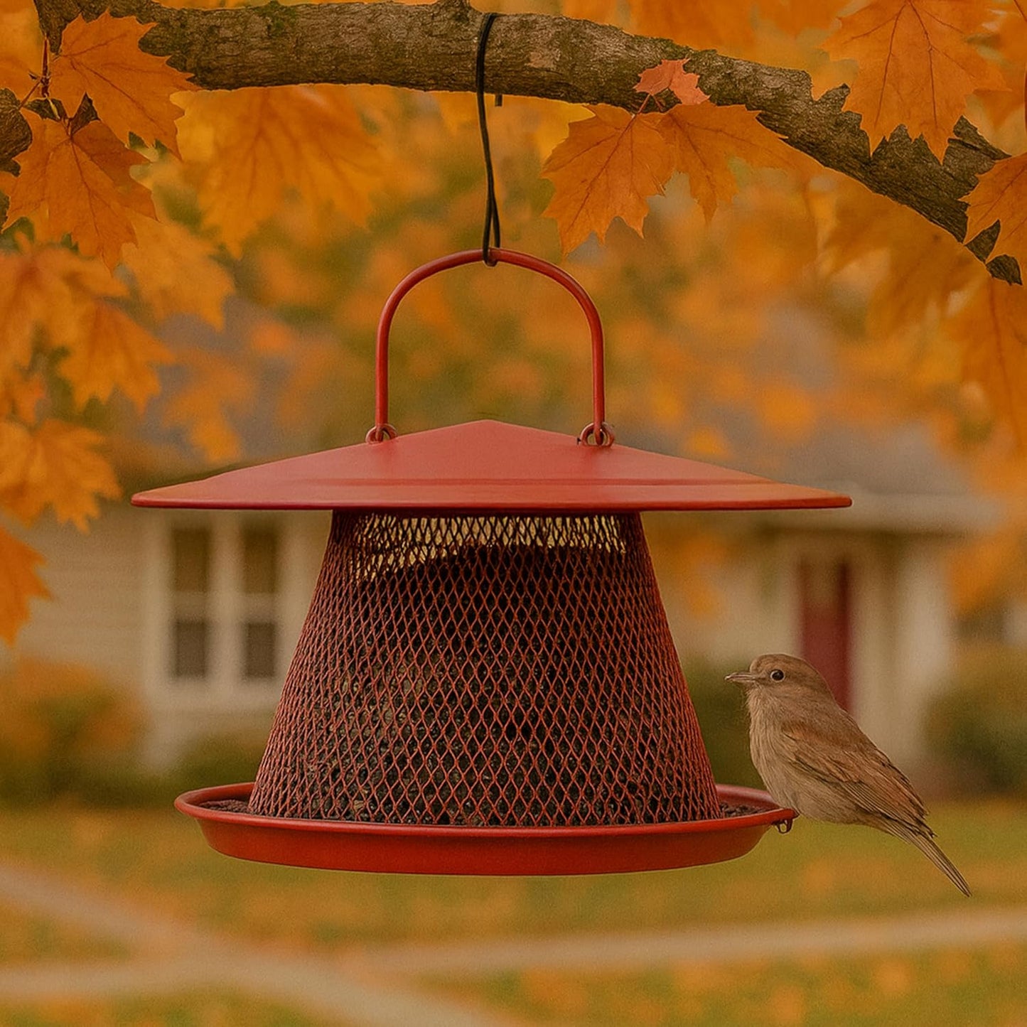 Perky-Pet Durable Wild Bird Feeder - 2.5 lb Seed Capacity - Feed up to 15 Birds at Once - Red, C00322 - Hanging Wild Bird Feeder for Outdoor Decor