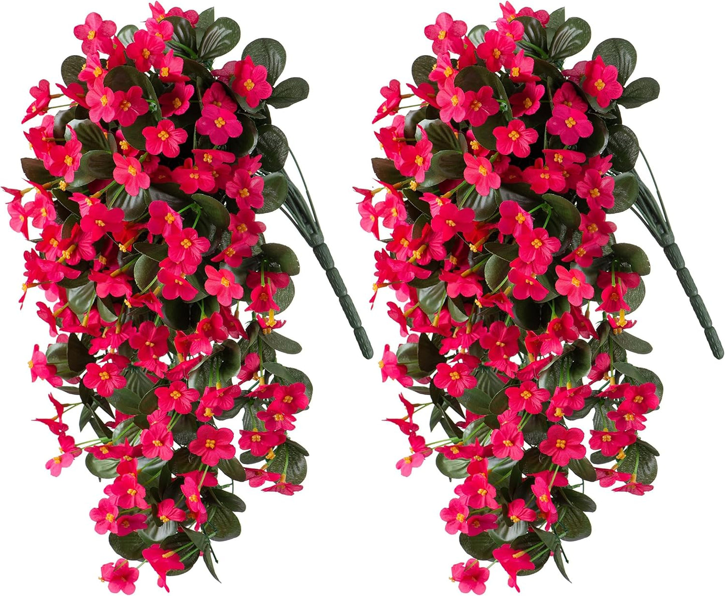 Artificial Flowers for Outdoor Decoration, 2 PCS Fake Silk Hotpink Daisy, Long VinesOrchid, UV Resistant Faux Flower Realistic for Home Porch Patio Balcony Window Planter Pot