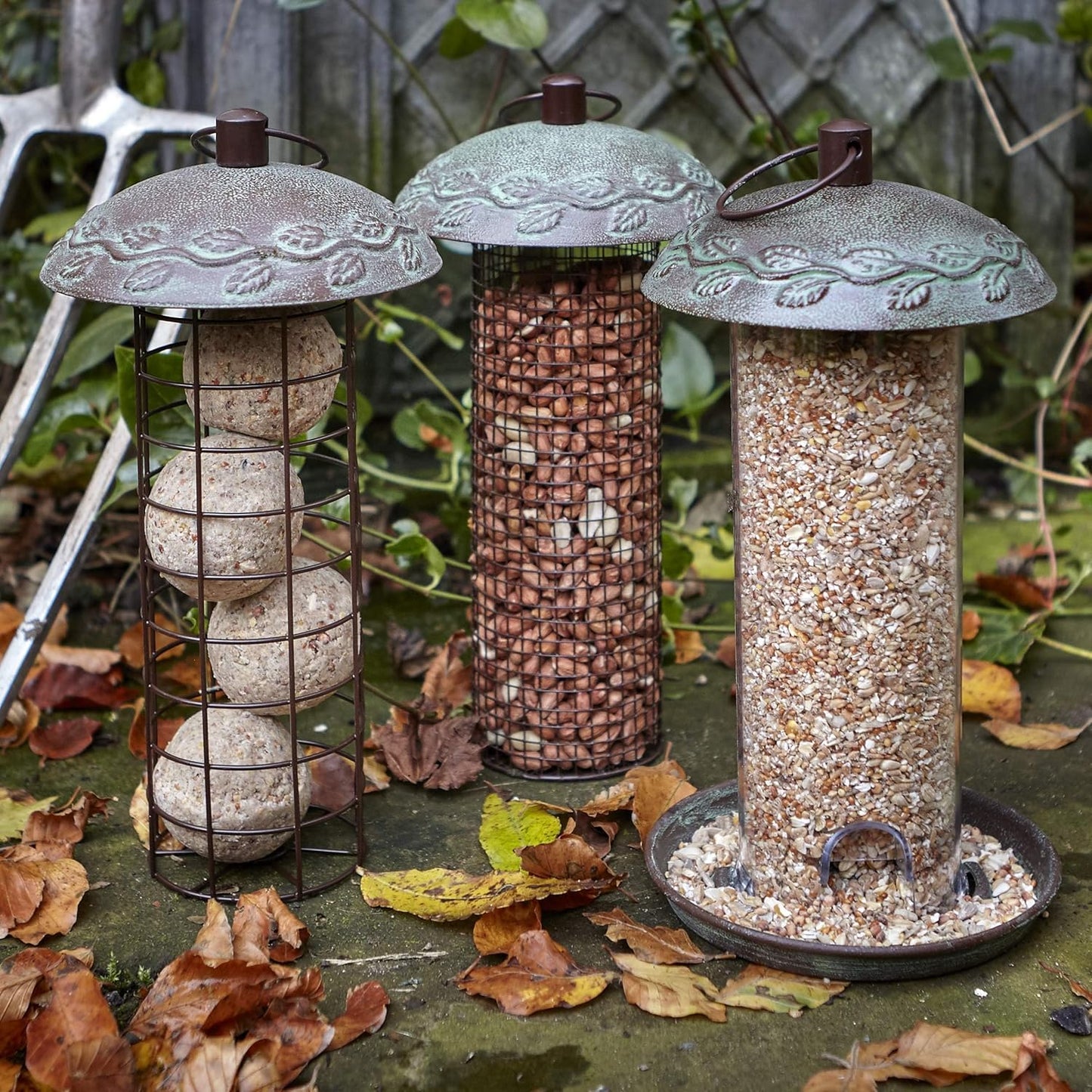 Peckish 60051220 Secret Garden Peanut Bird Feeder, Green, 14 x 14 x 25
