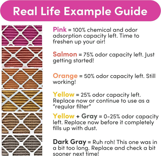 Colorfil 20x20x1 Air Filter (2-Pack) | Made in the USA | Color Changin