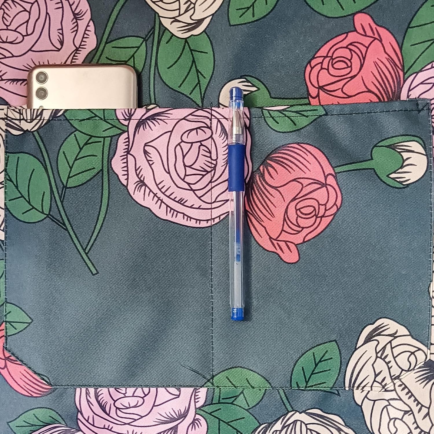 DILLMAN 2 Pack Floral Aprons with Pocket Blooming Womens Waterproof Ad