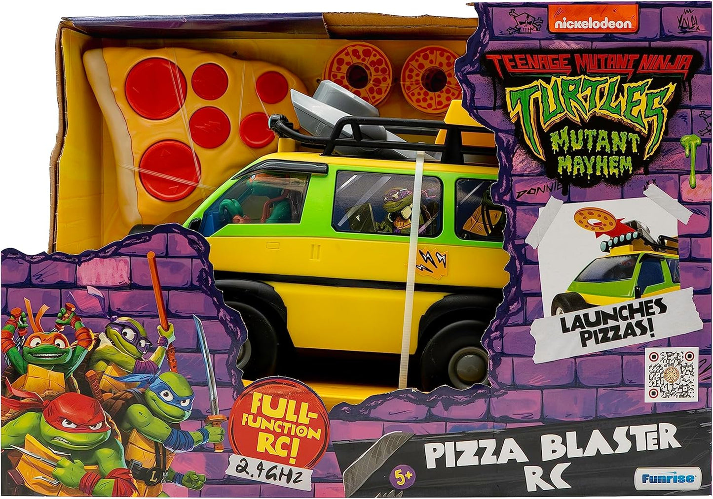Teenage Mutant Ninja Turtles Toy, Pizza Blaster RC Vehicle with 6 Foam