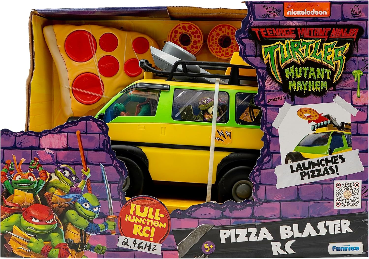 Teenage Mutant Ninja Turtles Toy, Pizza Blaster RC Vehicle with 6 Foam