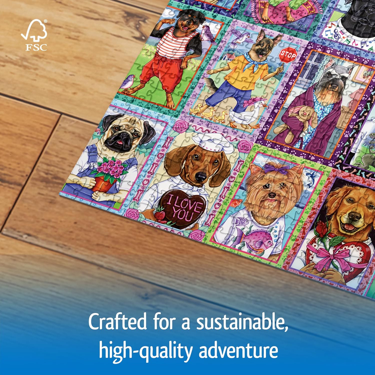 Wonder Forge Dandy Dogs 1000 Piece Jigsaw Puzzle for Adults | Unique, 